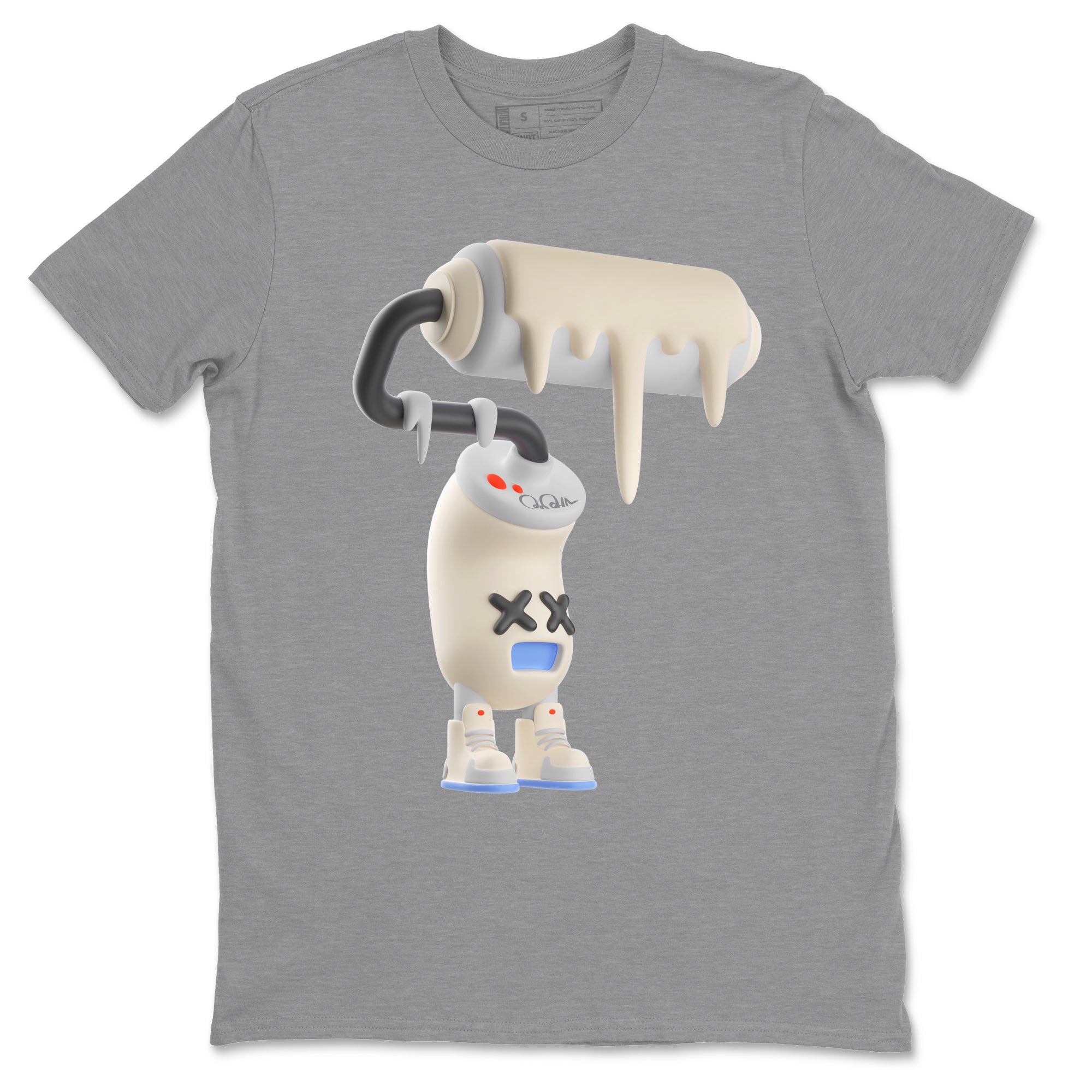 Air Jordan 5 Craft Sneaker Match Tees 3D Paint Roller Streetwear Sneaker Shirt AJ5 SE Craft Sneaker Release Tees Unisex Shirts Heather Grey 2