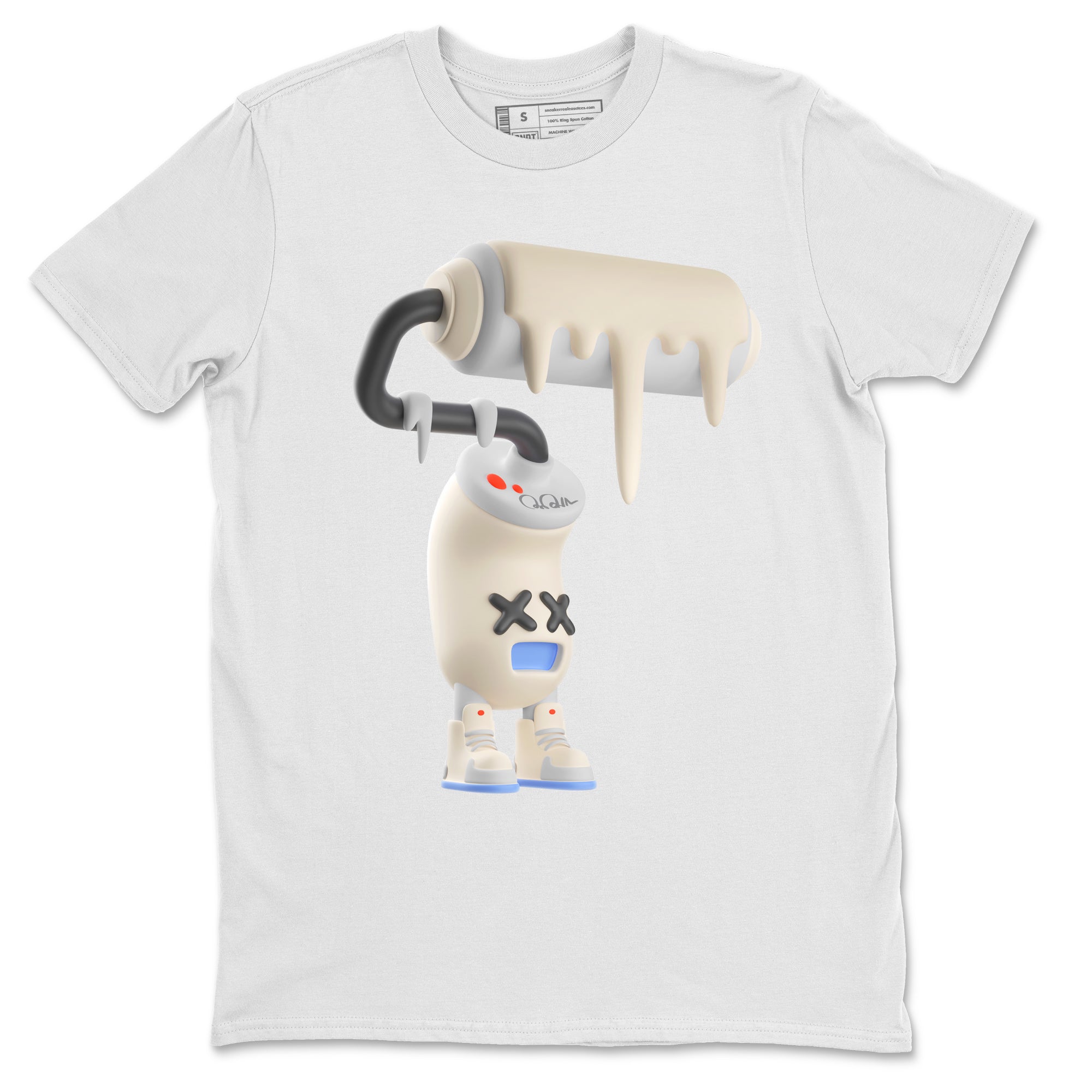 Air Jordan 5 Craft Sneaker Match Tees 3D Paint Roller Streetwear Sneaker Shirt AJ5 SE Craft Sneaker Release Tees Unisex Shirts White 2