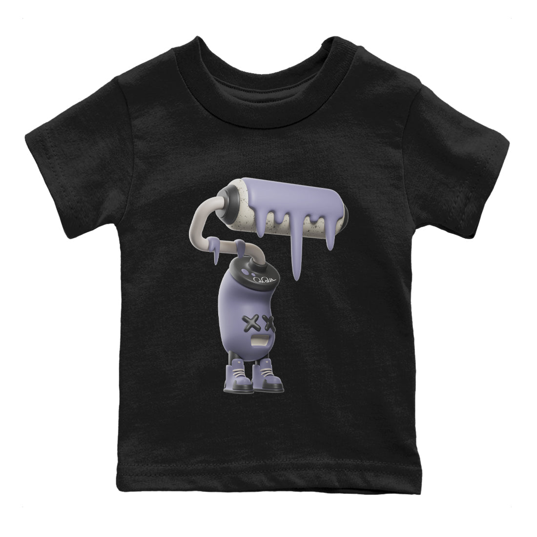 Air Jordan 5 Indigo Haze Sneaker Match Tees 3D Paint Roller Streetwear Sneaker Shirt AJ5 Indigo Haze Sneaker Release Tees Kids Shirts Black 2