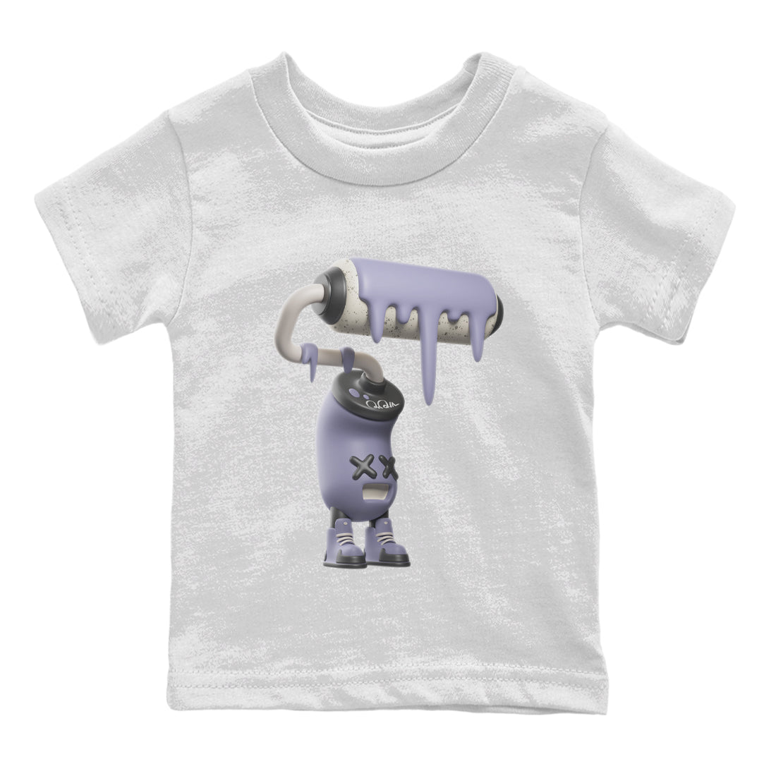 Air Jordan 5 Indigo Haze Sneaker Match Tees 3D Paint Roller Streetwear Sneaker Shirt AJ5 Indigo Haze Sneaker Release Tees Kids Shirts White 2