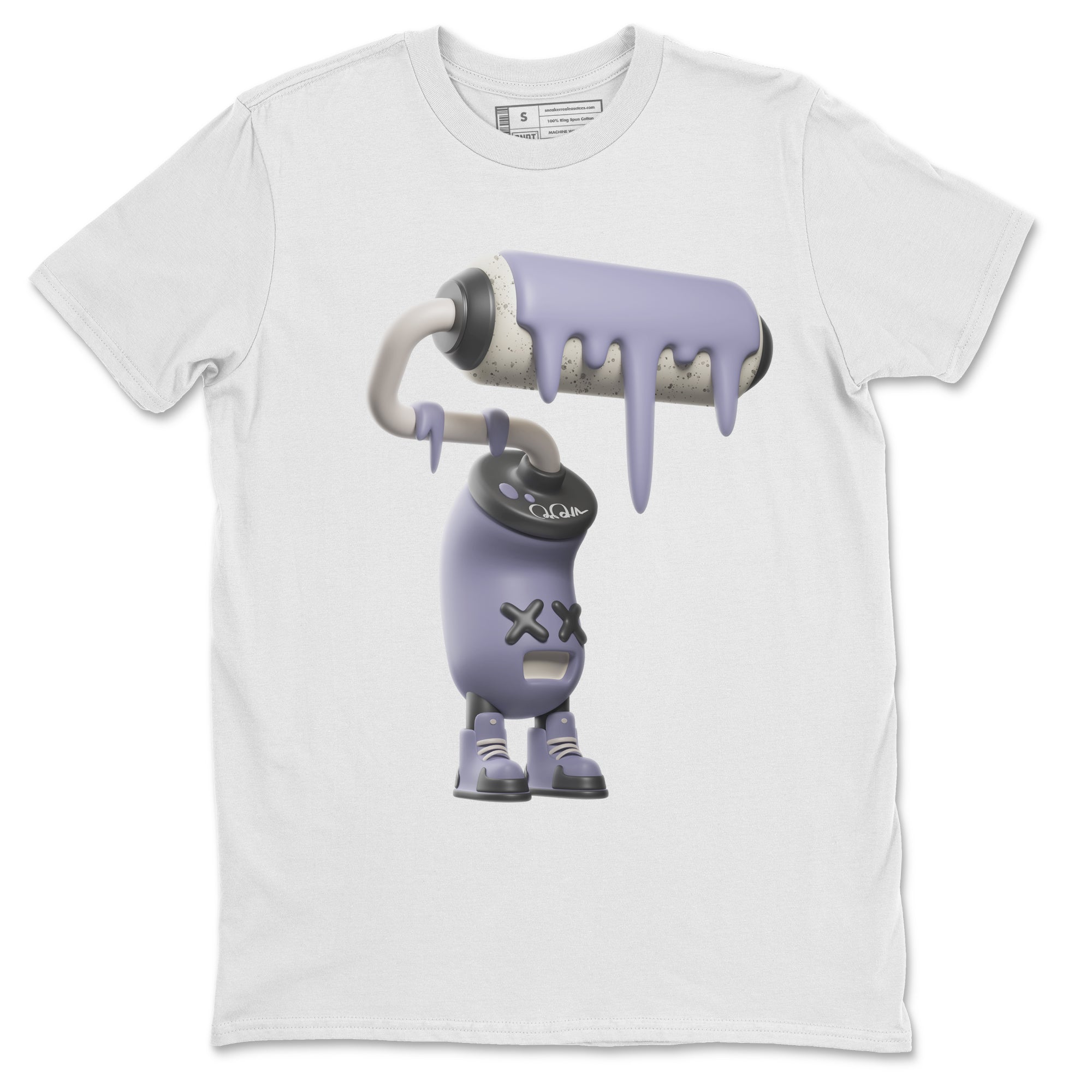 Air Jordan 5 Indigo Haze Sneaker Match Tees 3D Paint Roller Streetwear Sneaker Shirt AJ5 Indigo Haze Sneaker Release Tees Unisex Shirts White 2