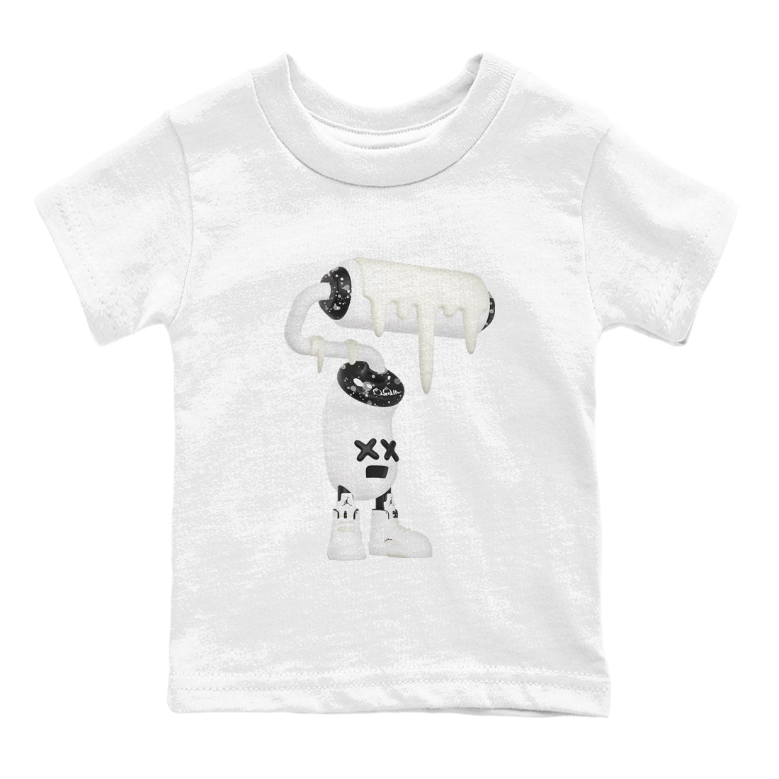 5s Sail shirt to match jordans 3D Paint Roller sneaker tees Air Jordan 5 Sail Drip Gear Zone baby toddler White 2 cotton Shirt