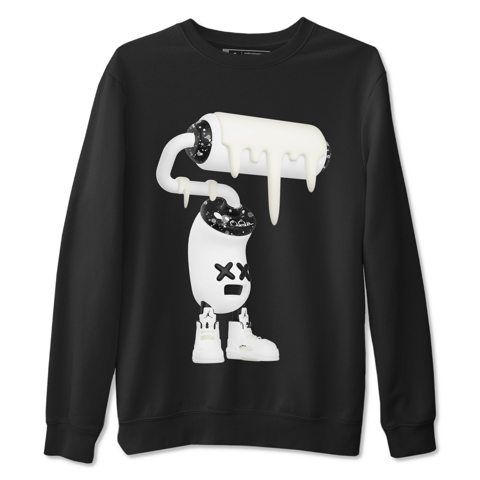5s Sail shirt to match jordans 3D Paint Roller sneaker tees Air Jordan 5 Sail Drip Gear Zone unisex cotton Black 2 crew neck shirt