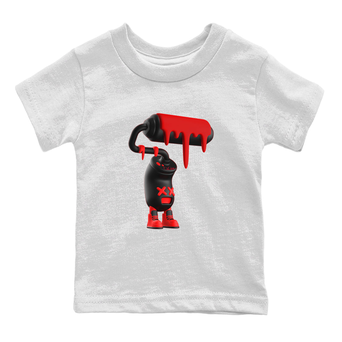 Air Jordan 6 Toro Bravo Sneaker Match Tees 3D Paint Roller Streetwear Sneaker Shirt 3D Graphic Design Shirts AJ6 Toro Bravo Sneaker Release Tees Kids Shirts White 2