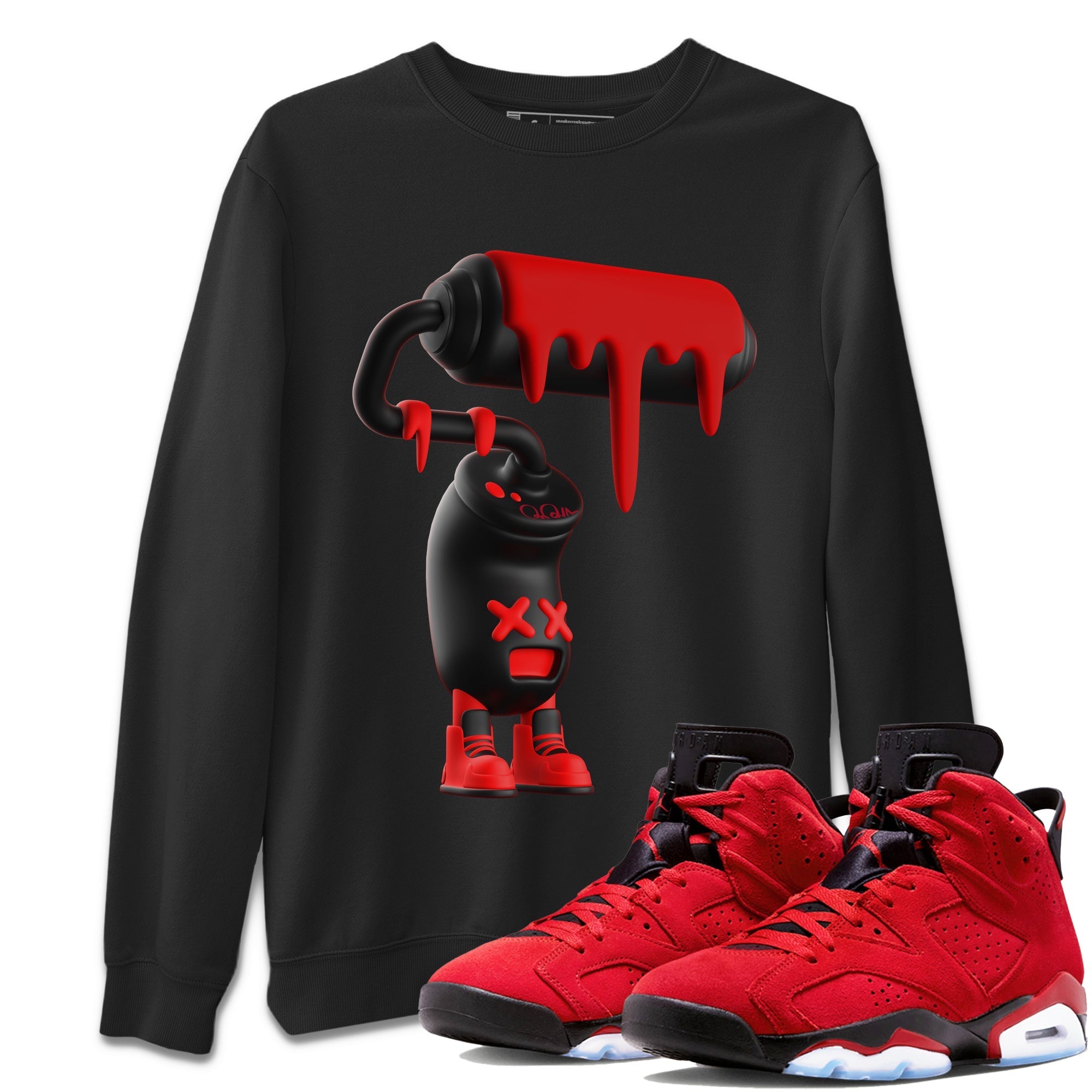 Air Jordan 6 Toro Bravo Sneaker Match Tees 3D Paint Roller Streetwear Sneaker Shirt 3D Graphic Design Shirts AJ6 Toro Bravo Sneaker Release Tees Unisex Shirts Black 1