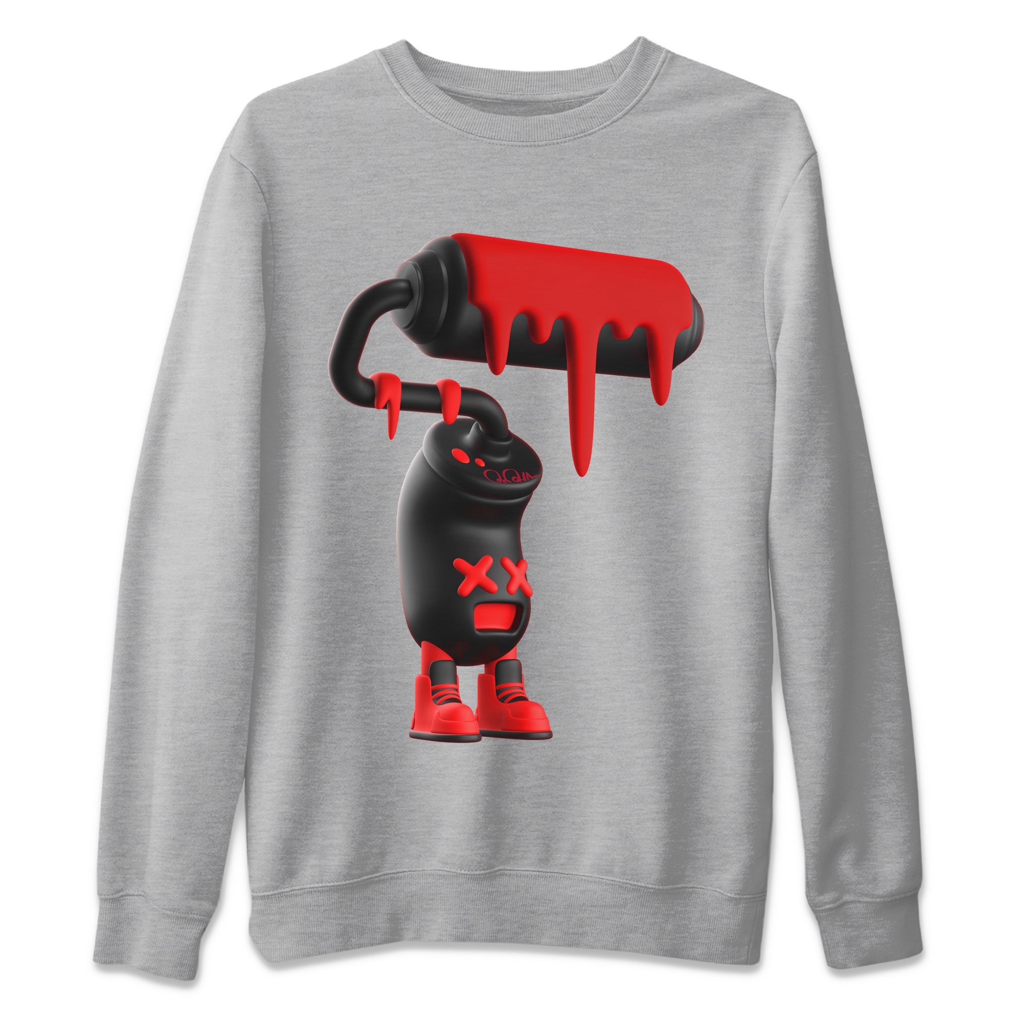 Air Jordan 6 Toro Bravo Sneaker Match Tees 3D Paint Roller Streetwear Sneaker Shirt 3D Graphic Design Shirts AJ6 Toro Bravo Sneaker Release Tees Unisex Shirts Heather Grey 2