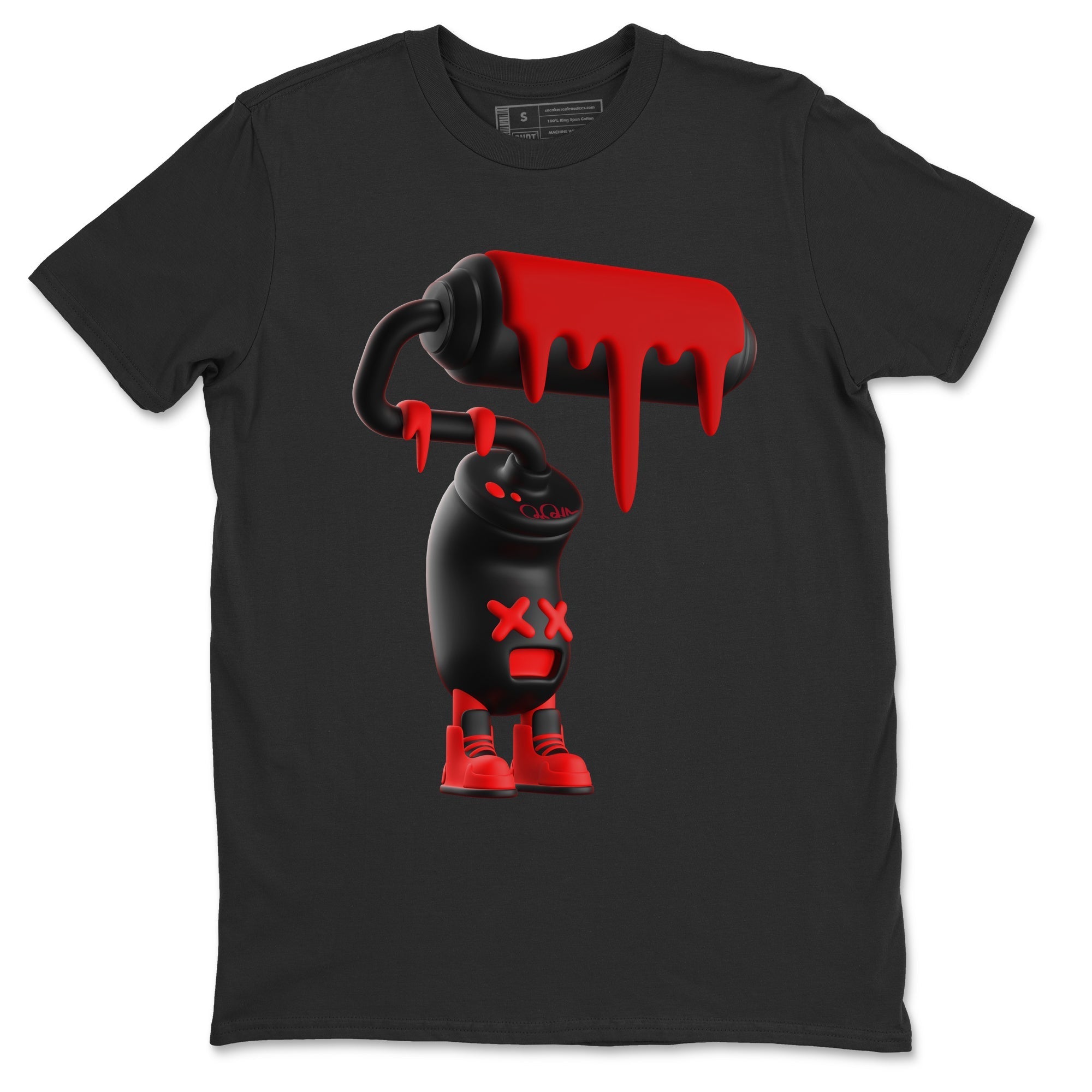 Air Jordan 6 Toro Bravo Sneaker Match Tees 3D Paint Roller Streetwear Sneaker Shirt 3D Graphic Design Shirts AJ6 Toro Bravo Sneaker Release Tees Unisex Shirts Black 2