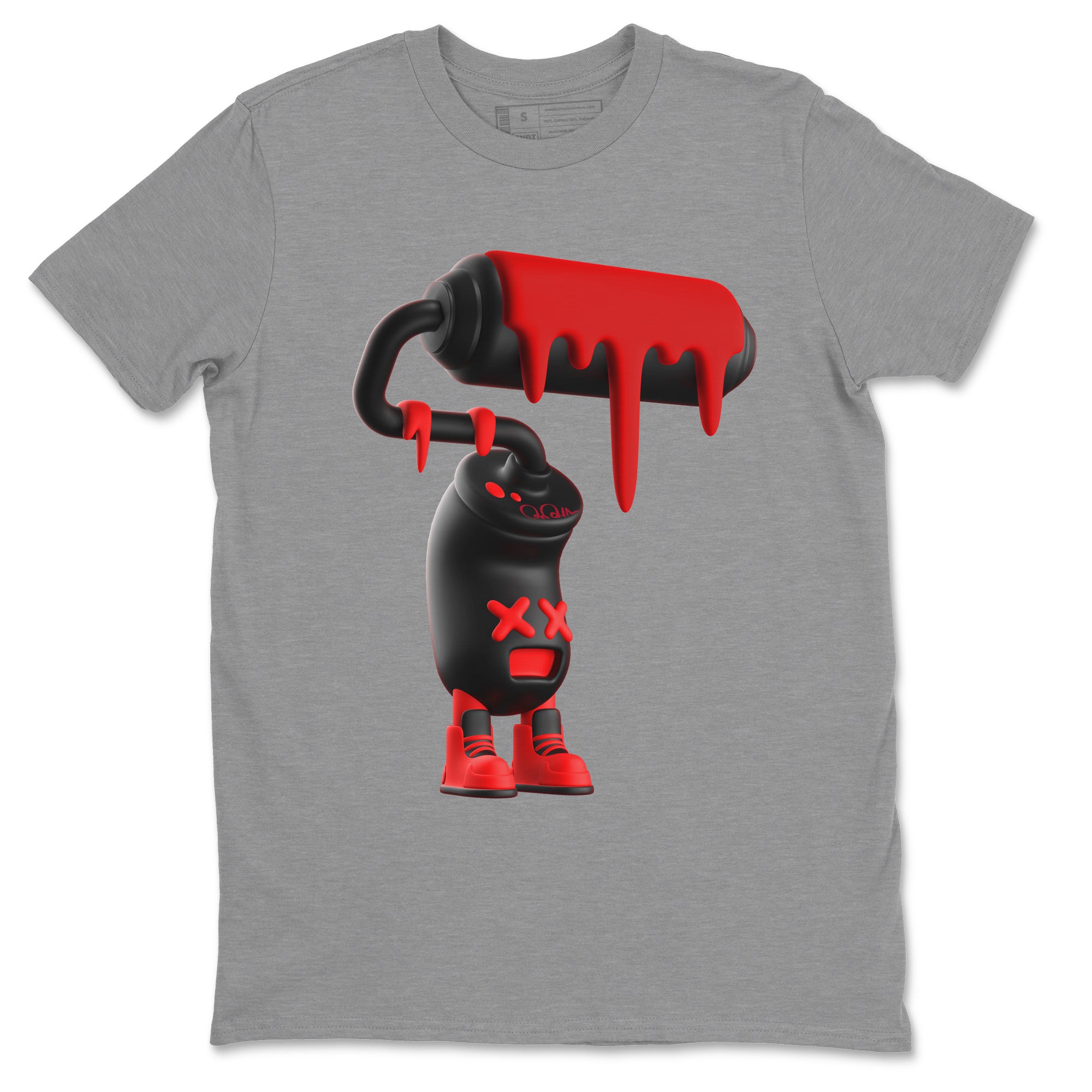 Air Jordan 6 Toro Bravo Sneaker Match Tees 3D Paint Roller Streetwear Sneaker Shirt 3D Graphic Design Shirts AJ6 Toro Bravo Sneaker Release Tees Unisex Shirts Heather Grey 2
