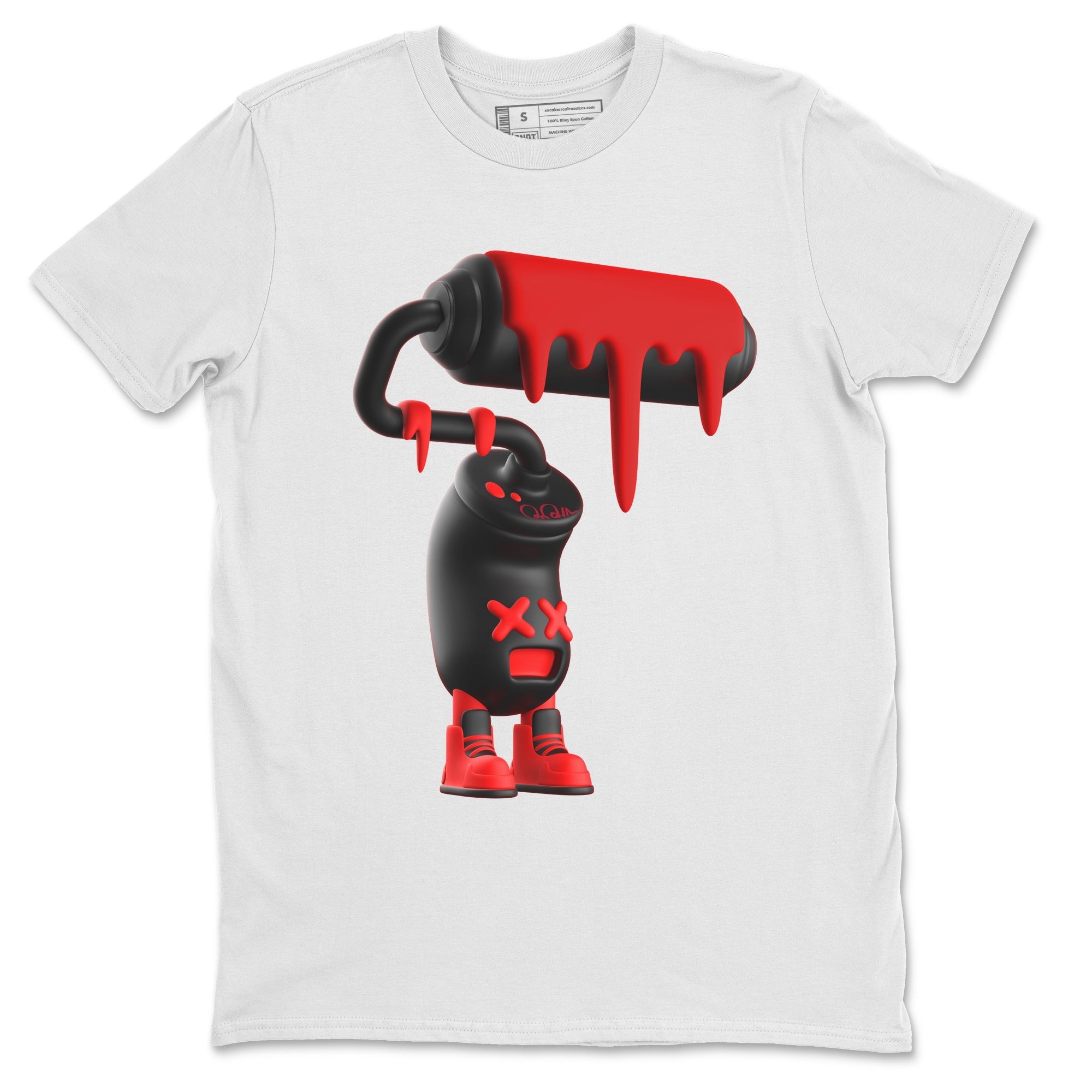 Air Jordan 6 Toro Bravo Sneaker Match Tees 3D Paint Roller Streetwear Sneaker Shirt 3D Graphic Design Shirts AJ6 Toro Bravo Sneaker Release Tees Unisex Shirts White 2