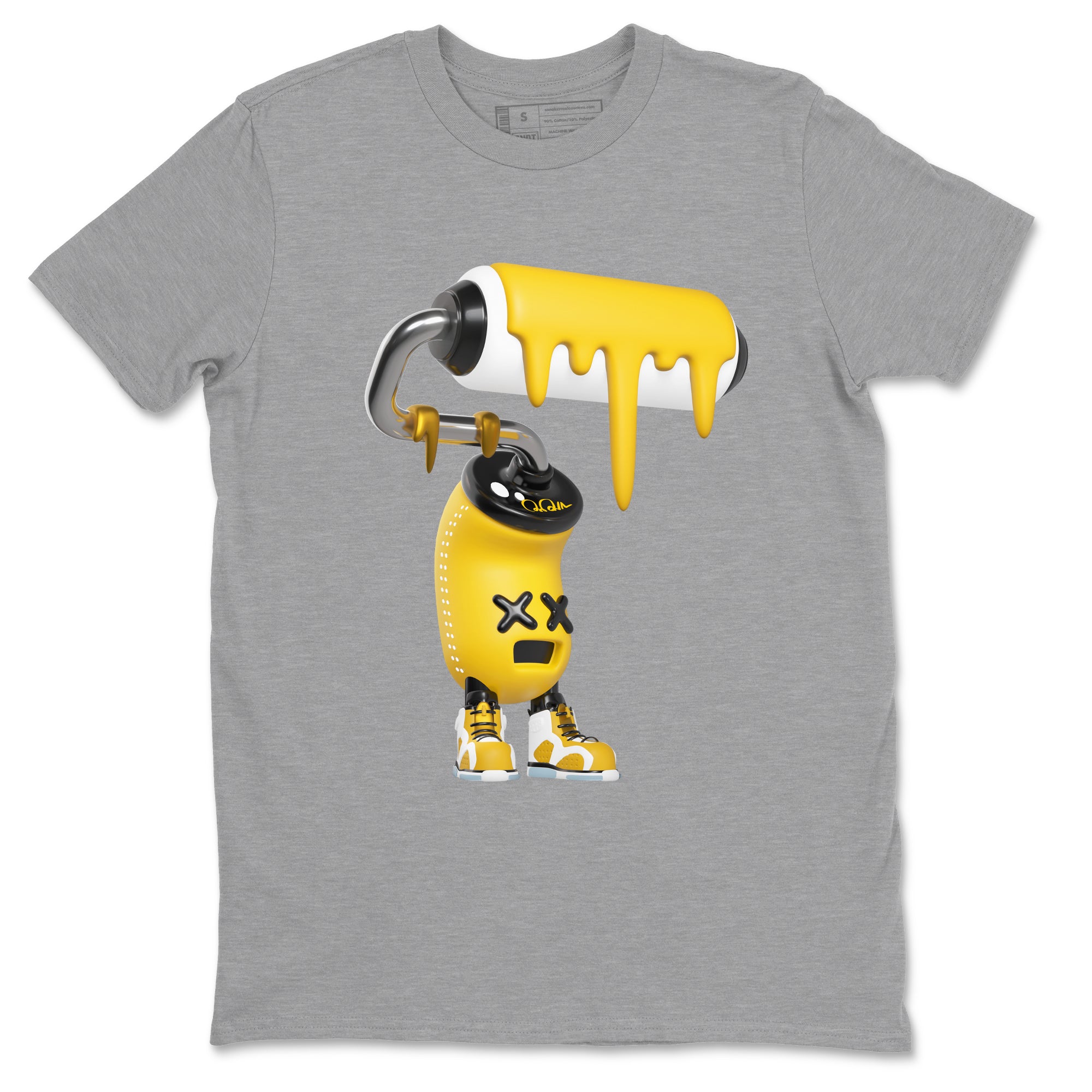 Air Jordan 6 Yellow Ochre shirt to match jordans 3D Paint Roller sneaker tees streetwear brand AJ6 Yellow Ochre Drip Gear Zone Brand Unisex Heather Grey 2 T-Shirt