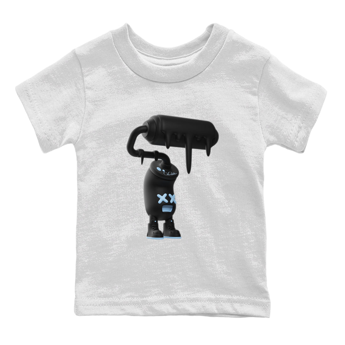 Air Jordan 7 Chambray Sneaker Match Tees 3D Paint Roller Streetwear Sneaker Shirt AJ7 Chambray Sneaker Release Tees Kids Shirts White 2