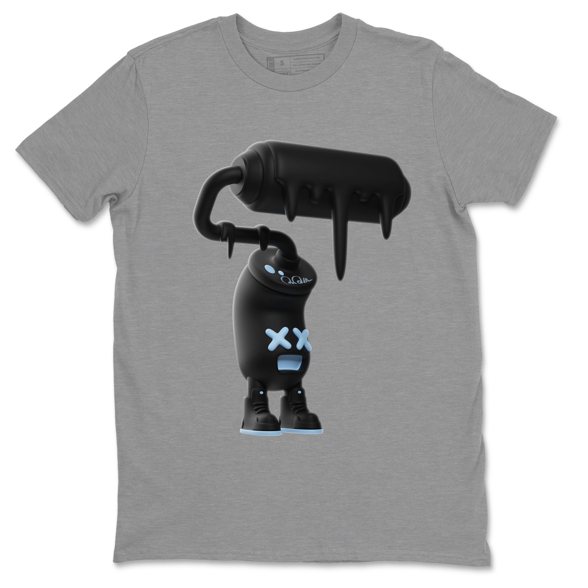 Air Jordan 7 Chambray Sneaker Match Tees 3D Paint Roller Streetwear Sneaker Shirt AJ7 Chambray Sneaker Release Tees Unisex Shirts Heather Grey 2