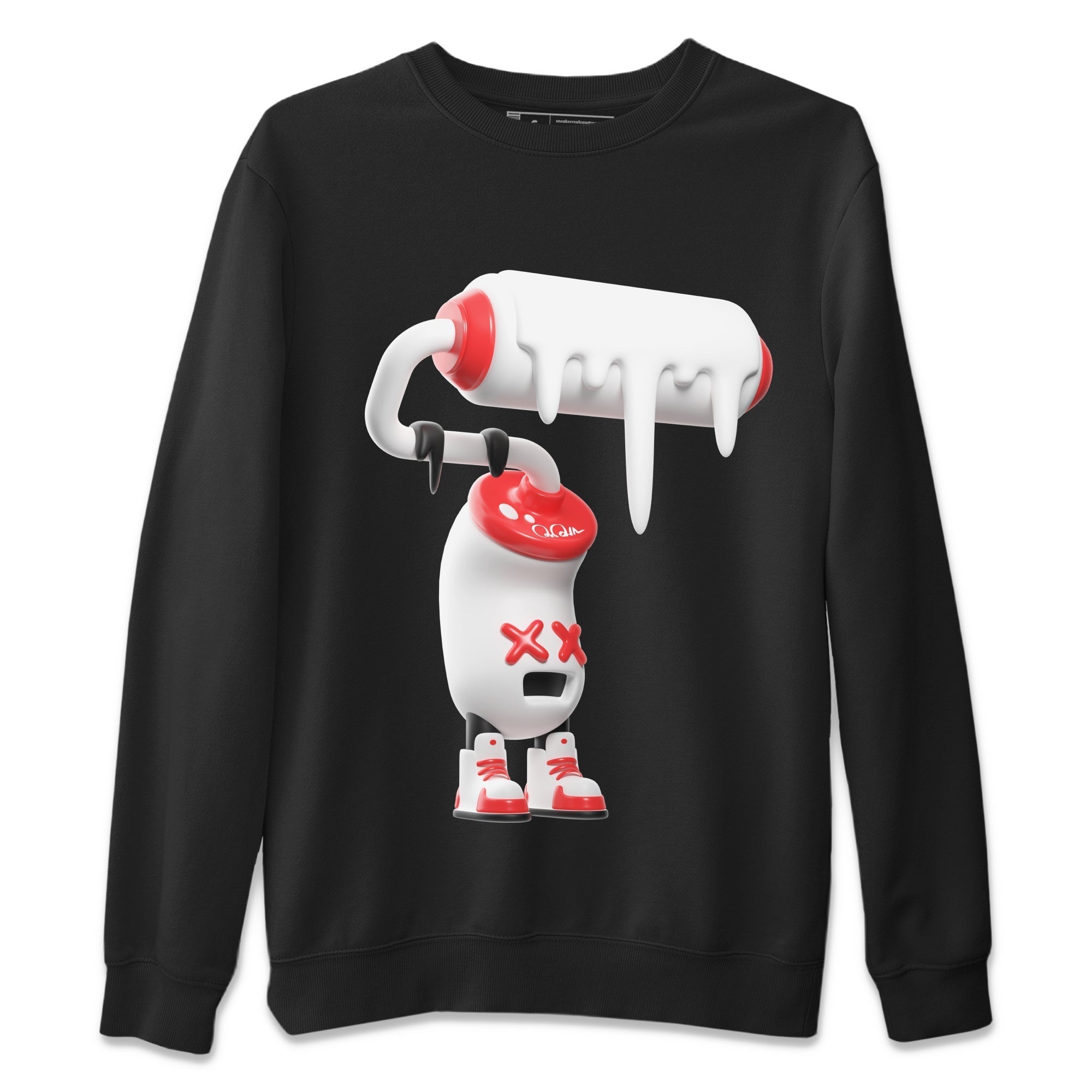 Air Jordan 7 Infrared Sneaker Match Tees 3D Paint Roller Streetwear Sneaker Shirt AJ7 Infrared Sneaker Release Tees Unisex Shirts Black 2