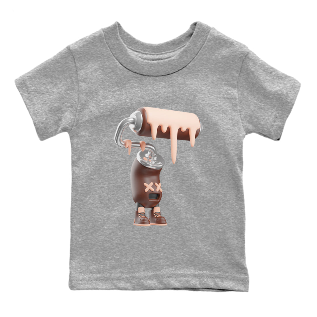 Air More Uptempo Valentines Day Shirt To Match Jordans 3D Paint Roller Sneaker Tees Nike Uptempo Valentines Day Drip Gear Zone Sneaker Matching Clothing Kids Shirts Heather Grey 2