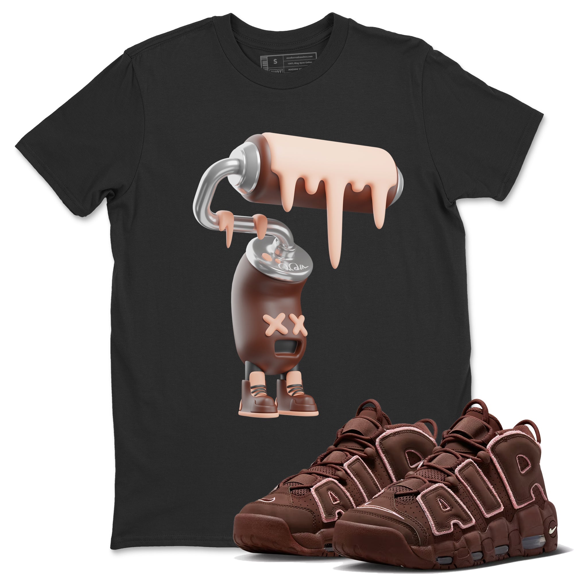 Air More Uptempo Valentines Day Shirt To Match Jordans 3D Paint Roller Sneaker Tees Nike Uptempo Valentines Day Drip Gear Zone Sneaker Matching Clothing Unisex Shirts Black 1