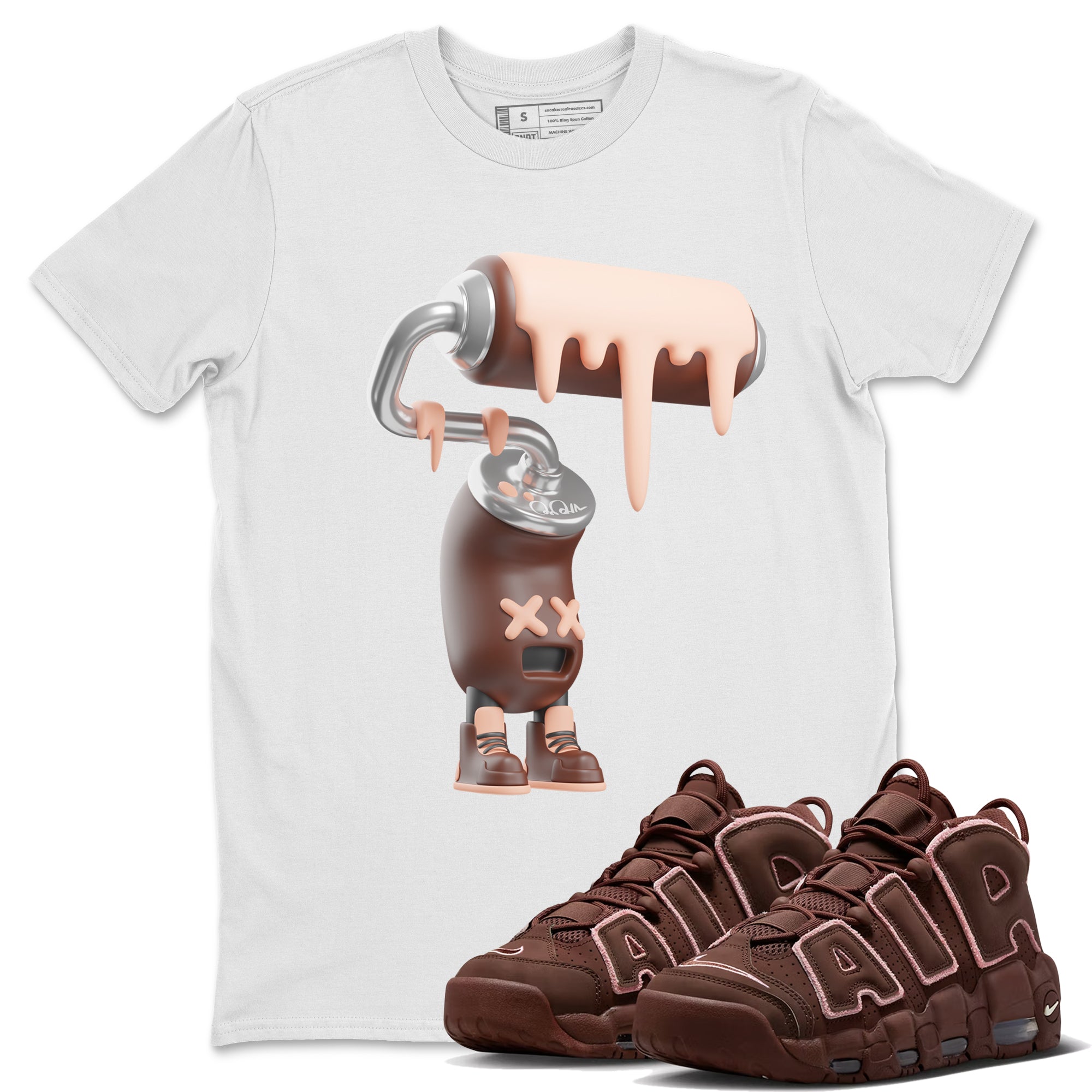 Air More Uptempo Valentines Day Shirt To Match Jordans 3D Paint Roller Sneaker Tees Nike Uptempo Valentines Day Drip Gear Zone Sneaker Matching Clothing Unisex Shirts White 1