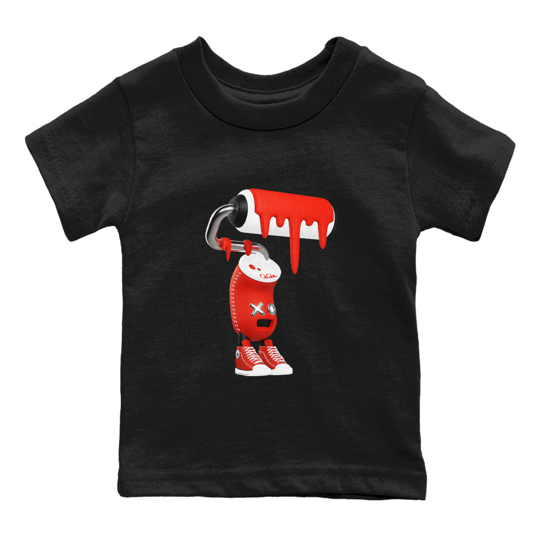 Converse High Top Red shirt to match sneakers 3D Paint Roller sneaker tees Shoes Match Converse High Top Red Drip Gear Zone Sneaker Tee Baby Toddler Black 2 T-Shirt