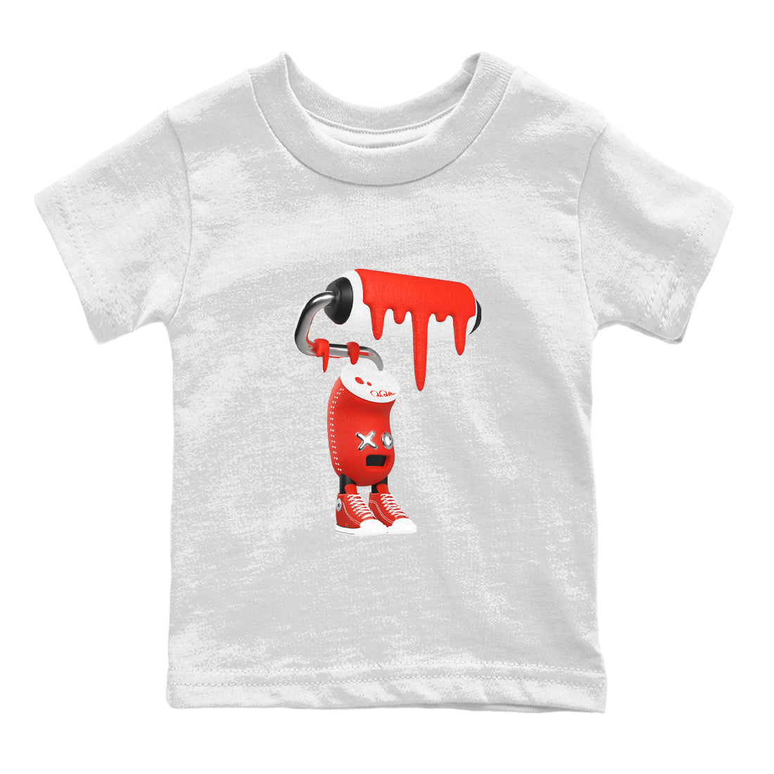 Converse High Top Red shirt to match sneakers 3D Paint Roller sneaker tees Shoes Match Converse High Top Red Drip Gear Zone Sneaker Tee Baby Toddler White 2 T-Shirt