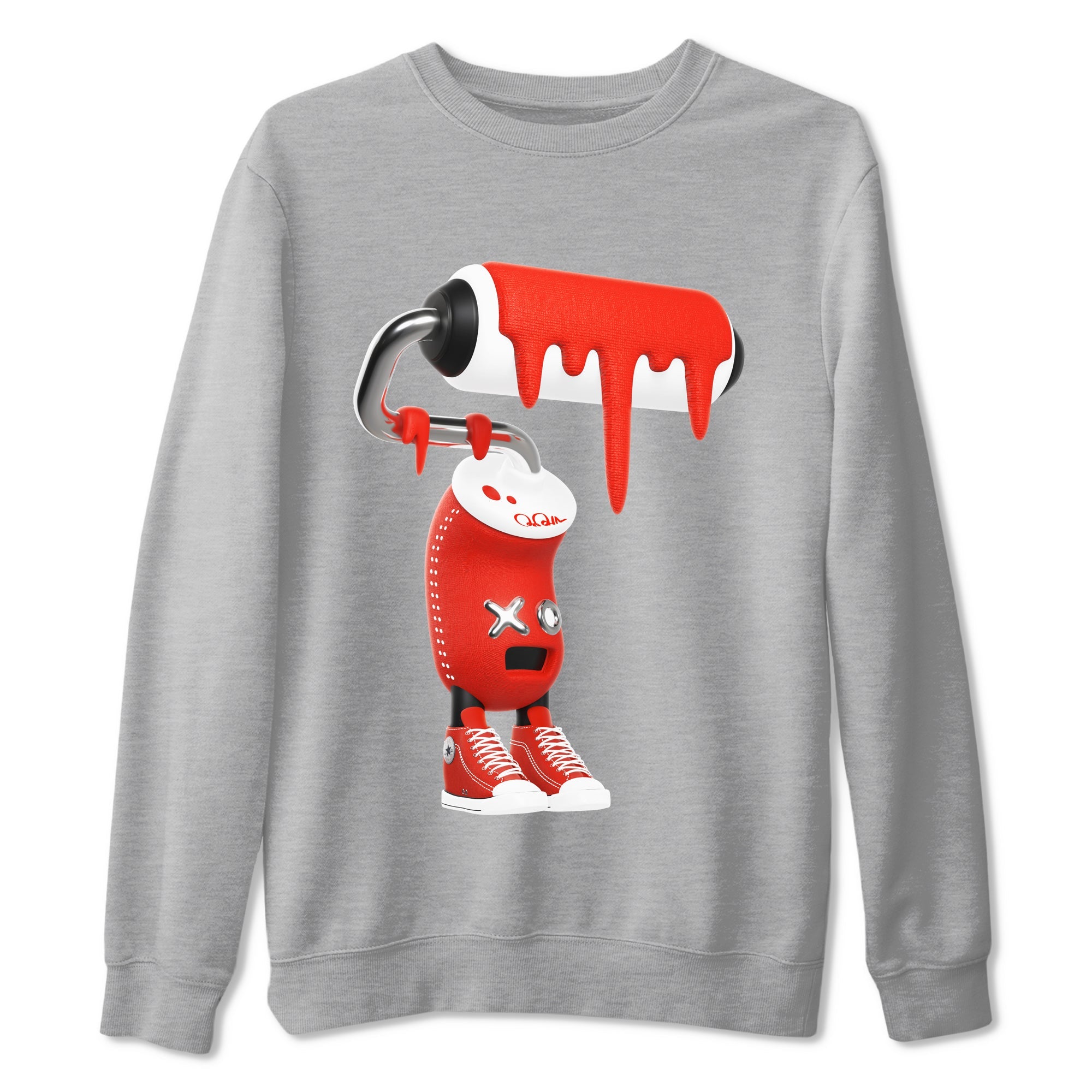 Converse High Top Red shirt to match sneakers 3D Paint Roller sneaker tees Shoes Match Converse High Top Red Drip Gear Zone Sneaker Tee Unisex Heather Grey 2 T-Shirt