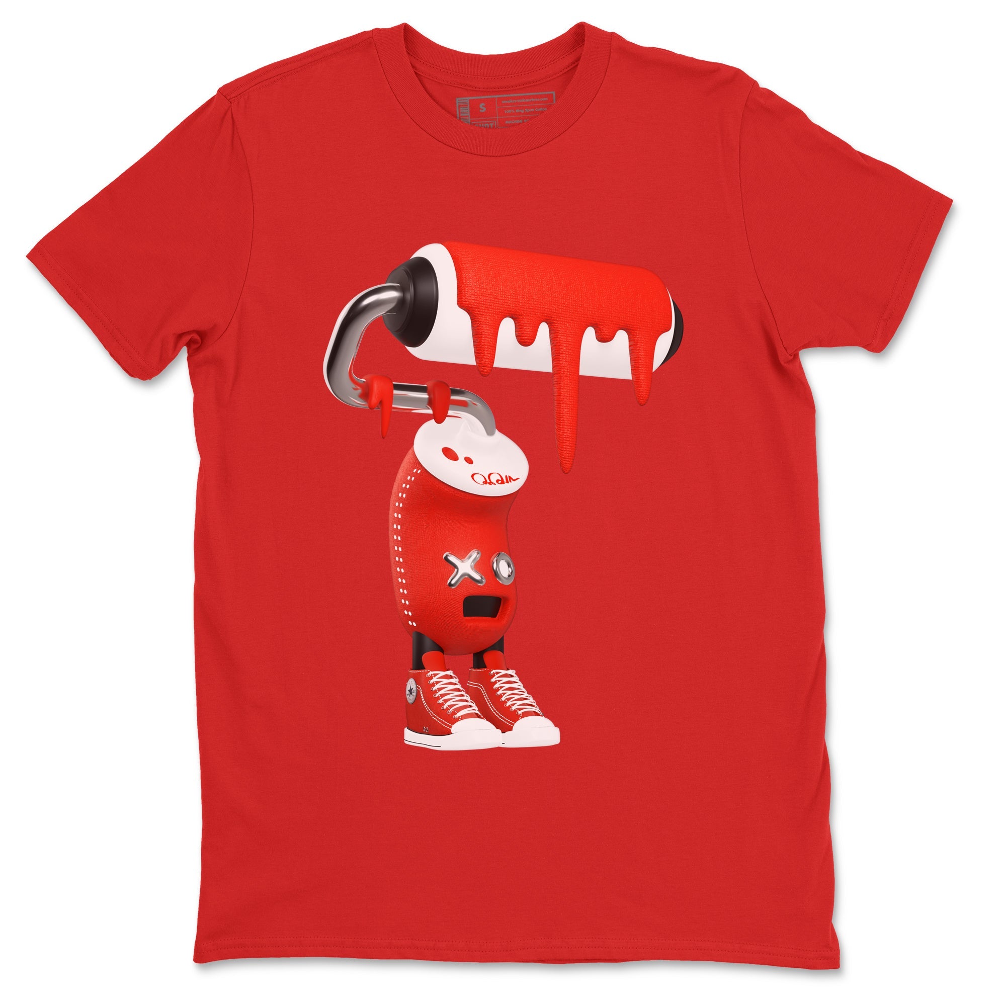 Converse High Top Red shirt to match sneakers 3D Paint Roller sneaker tees Shoes Match Converse High Top Red Drip Gear Zone Sneaker Tee Unisex Red 2 T-Shirt