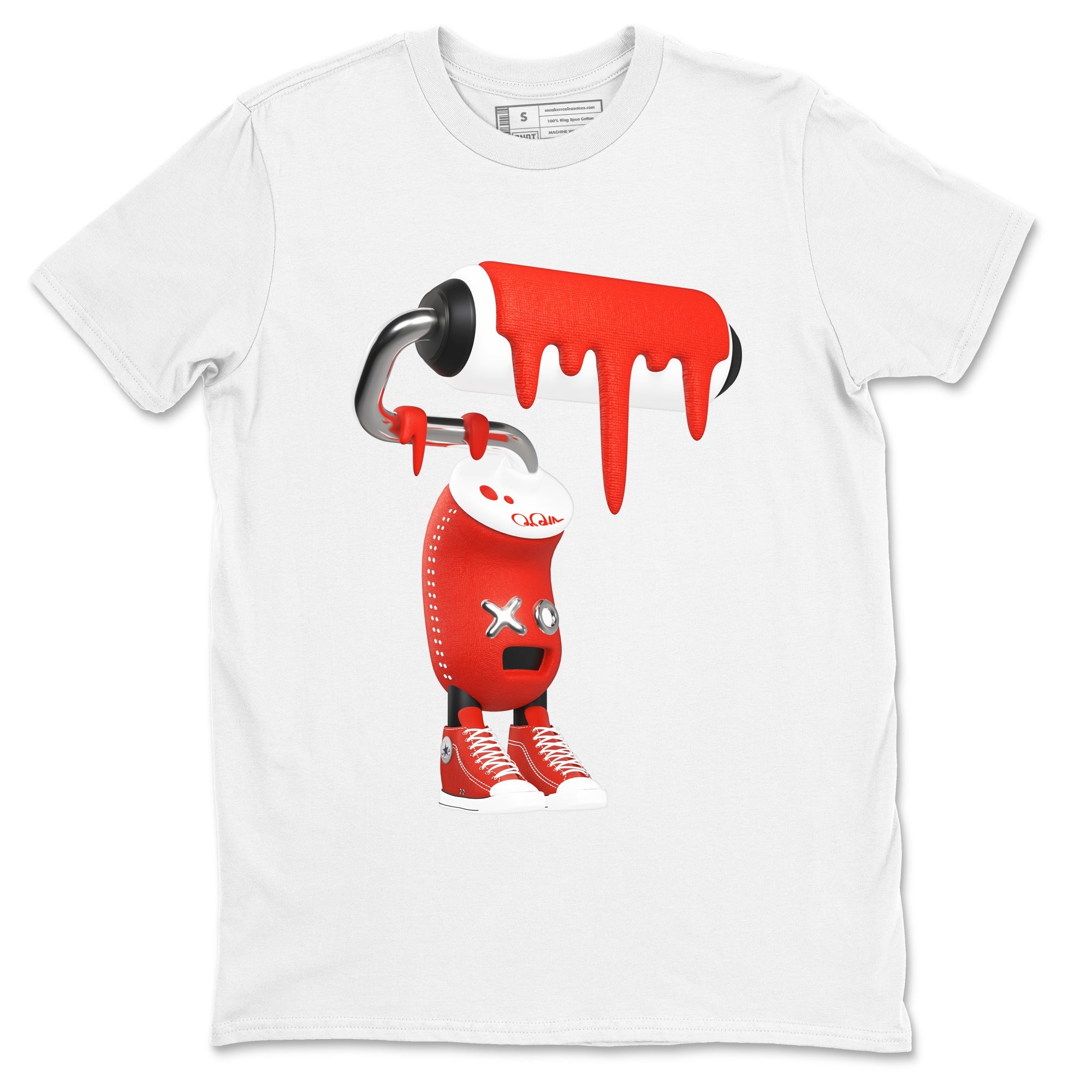 Converse High Top Red shirt to match sneakers 3D Paint Roller sneaker tees Shoes Match Converse High Top Red Drip Gear Zone Sneaker Tee Unisex White 2 T-Shirt