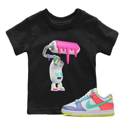 Dunk Easter Candy Sneaker Match Tees 3D Paint Roller Streetwear Sneaker Shirt Nike Easter Sneaker Release Tees Kids Shirts Black 1