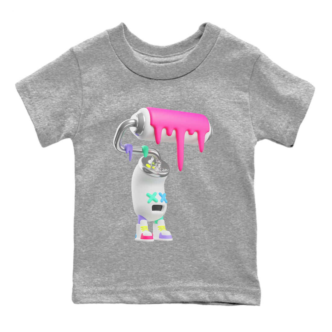 Dunk Easter Candy Sneaker Match Tees 3D Paint Roller Streetwear Sneaker Shirt Nike Easter Sneaker Release Tees Kids Shirts Heather Grey 2