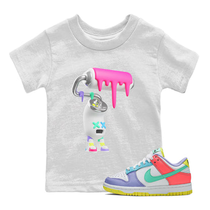 Dunk Easter Candy Sneaker Match Tees 3D Paint Roller Streetwear Sneaker Shirt Nike Easter Sneaker Release Tees Kids Shirts White 1
