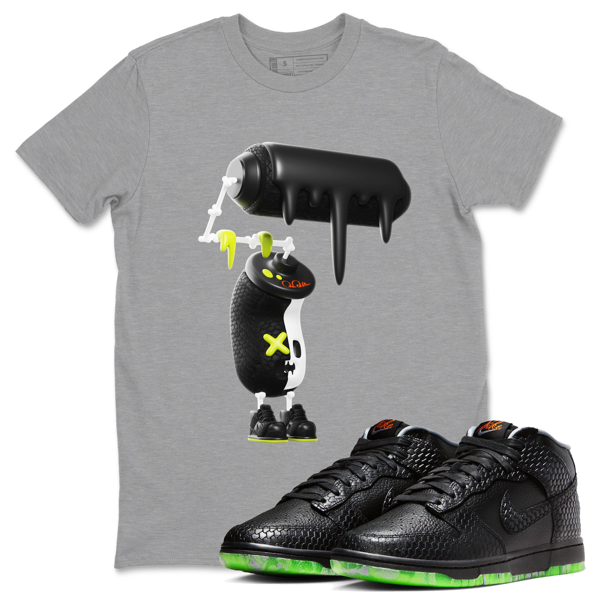 Dunk Halloween shirt to match jordans 3D Paint Roller sneaker tees halloween horror nights Nike Dunk Halloween Drip Gear Zone Unisex Crew Neck Tee Heather Grey 1 T-Shirt