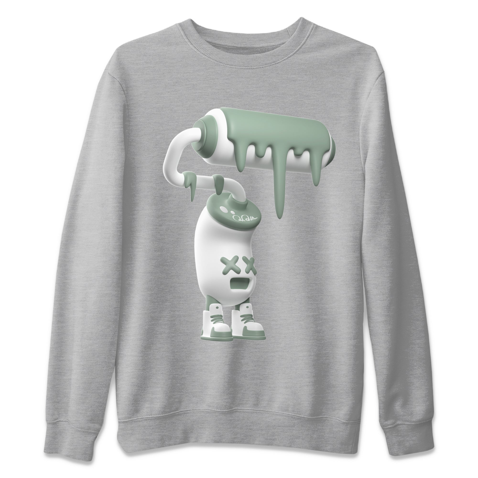 Dunk Mica Green Sneaker Match Tees 3D Paint Roller Streetwear Sneaker Shirt Dunk Low Mica Green Sneaker Release Tees Unisex Shirts Heather Grey 2