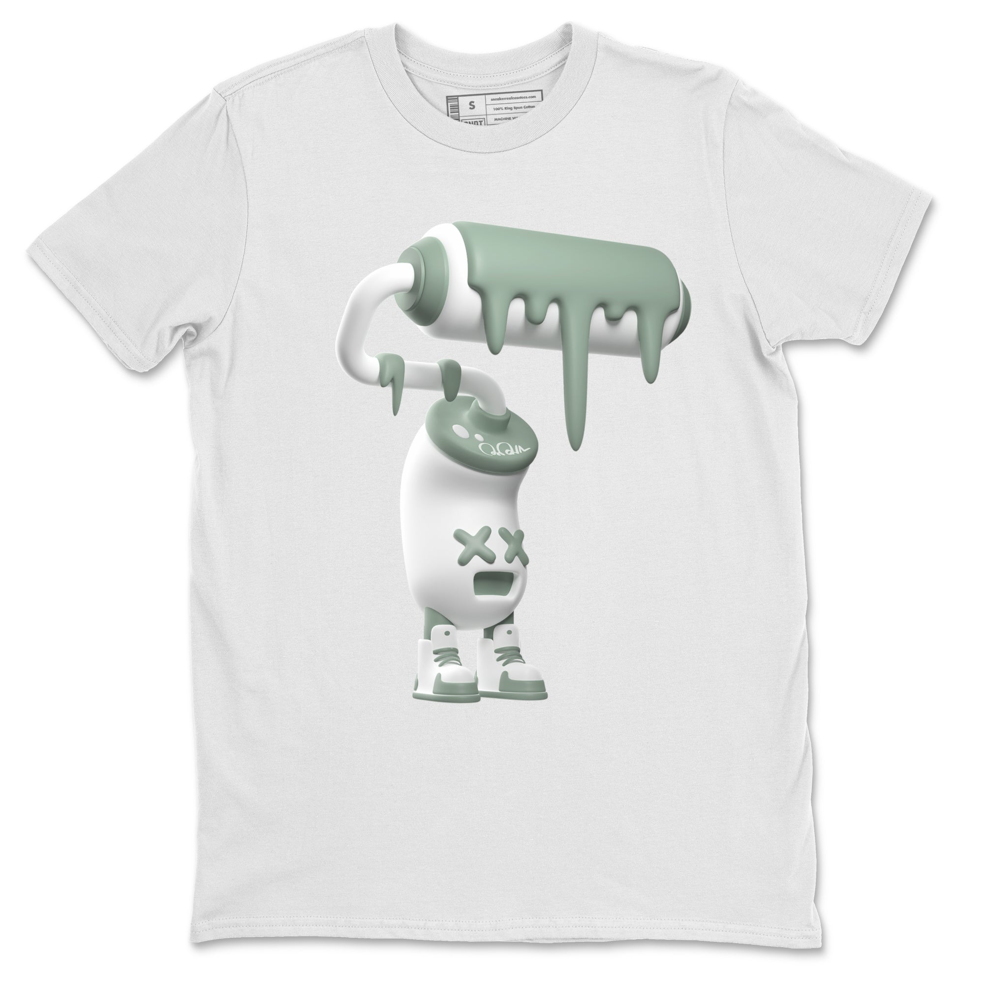 Dunk Mica Green Sneaker Match Tees 3D Paint Roller Streetwear Sneaker Shirt Dunk Low Mica Green Sneaker Release Tees Unisex Shirts White 2