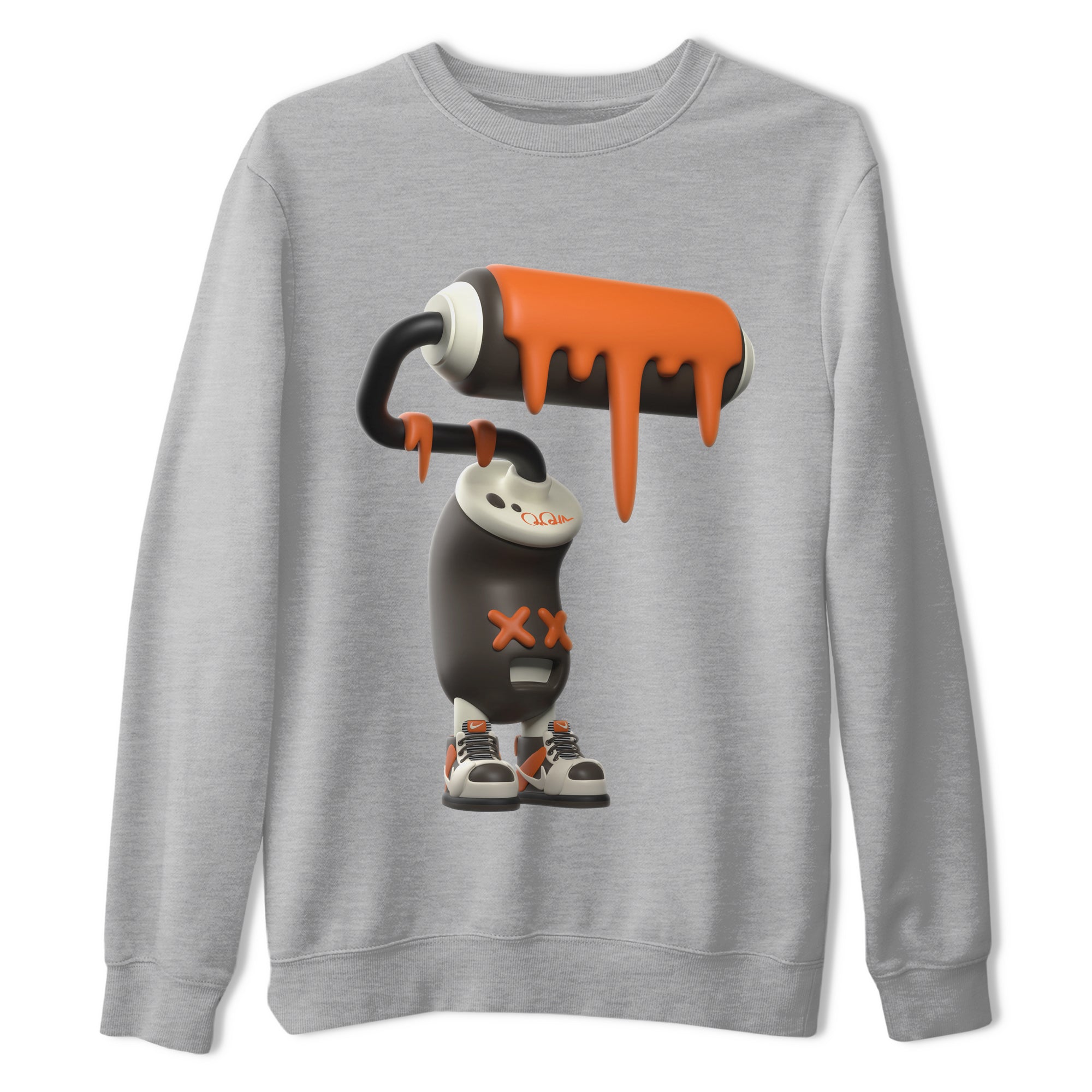 Dunk Red Panda shirt to match jordans 3D Paint Roller sneaker tees Nike Dunk LowRed Panda Drip Gear Zone Sneaker T-Shirts Crew Neck Casual Fit Heather Grey 2 T-Shirt