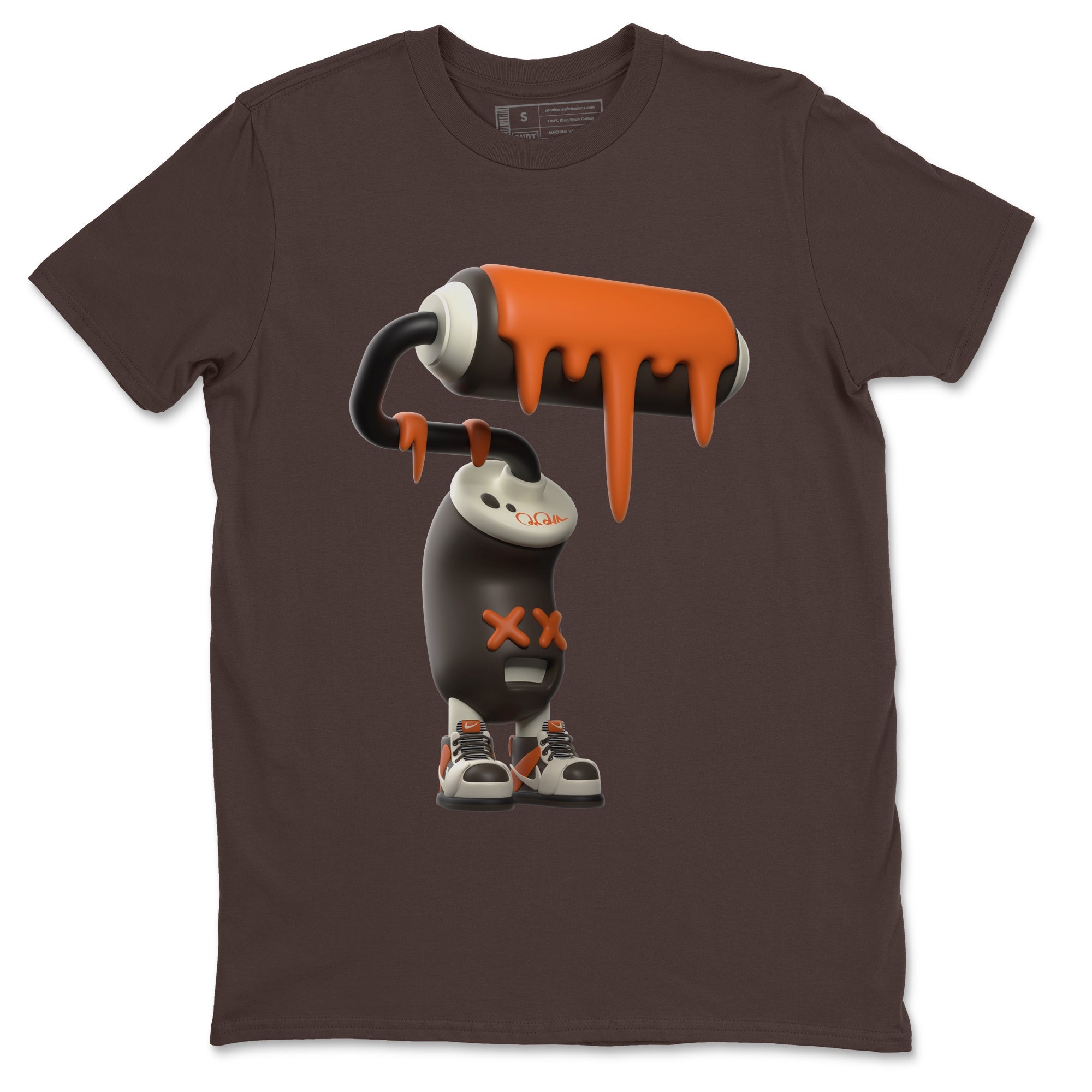 Dunk Red Panda shirt to match jordans 3D Paint Roller sneaker tees Nike Dunk LowRed Panda Drip Gear Zone Sneaker T-Shirts Crew Neck Casual Fit Dark Chocolate 2 T-Shirt