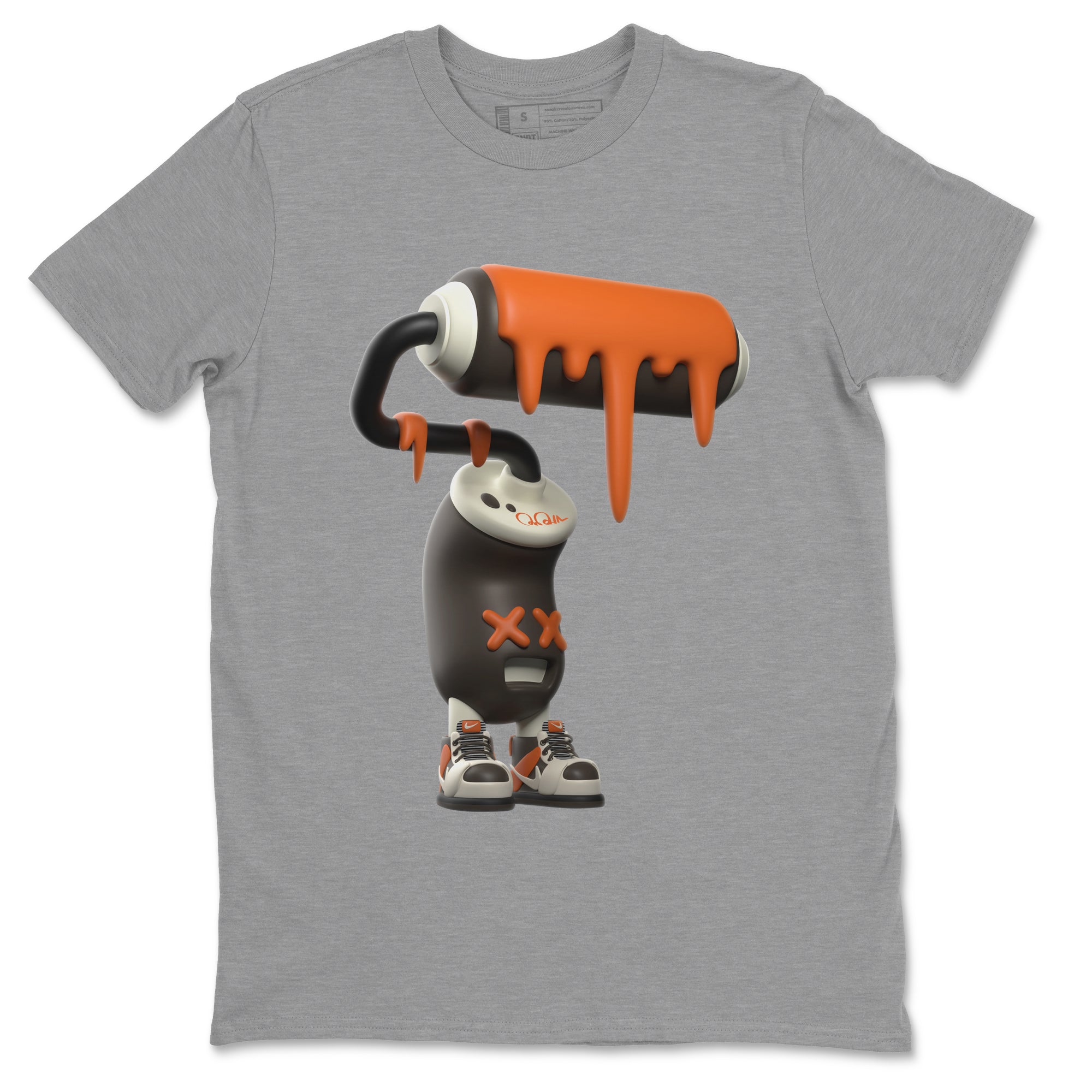 Dunk Red Panda shirt to match jordans 3D Paint Roller sneaker tees Nike Dunk LowRed Panda Drip Gear Zone Sneaker T-Shirts Crew Neck Casual Fit Heather Grey 2 T-Shirt