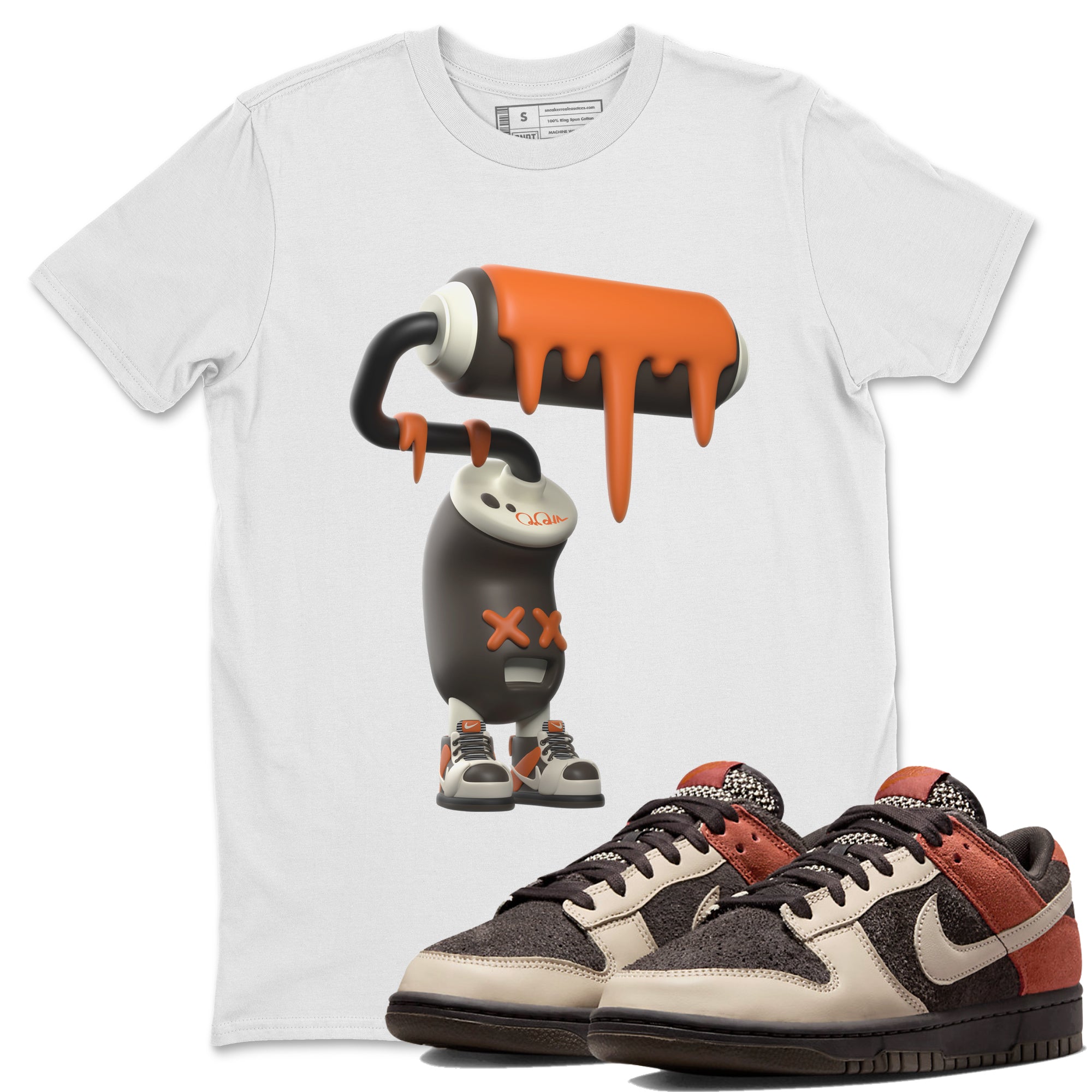 Dunk Red Panda shirt to match jordans 3D Paint Roller sneaker tees Nike Dunk LowRed Panda Drip Gear Zone Sneaker T-Shirts Crew Neck Casual Fit White 1 T-Shirt