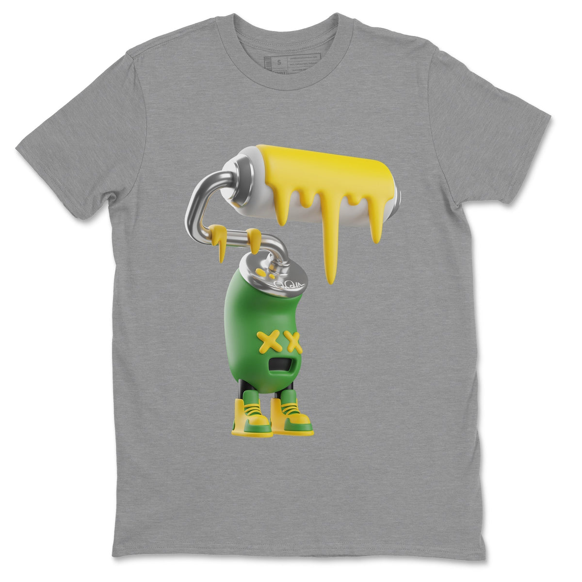 Dunk Reverse Brazil Sneaker Match Tees 3D Paint Roller Sneaker Tees Dunk Reverse Brazil Jordan to match sneaker T-Shirt Crew Neck Shirts
