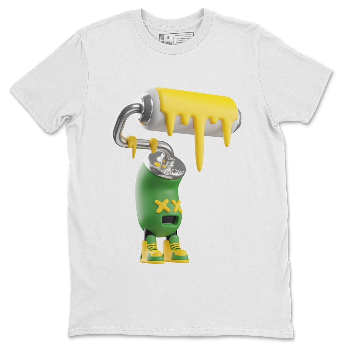 Dunk Reverse Brazil Sneaker Match Tees 3D Paint Roller Sneaker Tees Dunk Reverse Brazil Jordan to match sneaker T-Shirt Crew Neck Shirts