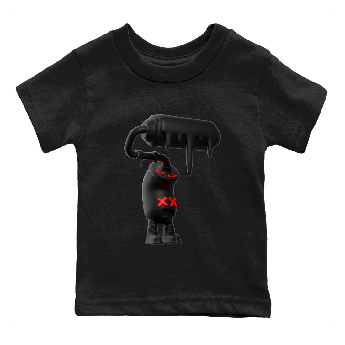 Yeezy 350 Bred shirt to match jordans 3D Paint Roller Streetwear Sneaker Shirt Adidas Yeezy Boost V2 350 Bred Drip Gear Zone Sneaker Matching Clothing Baby Toddler Black 2 T-Shirt
