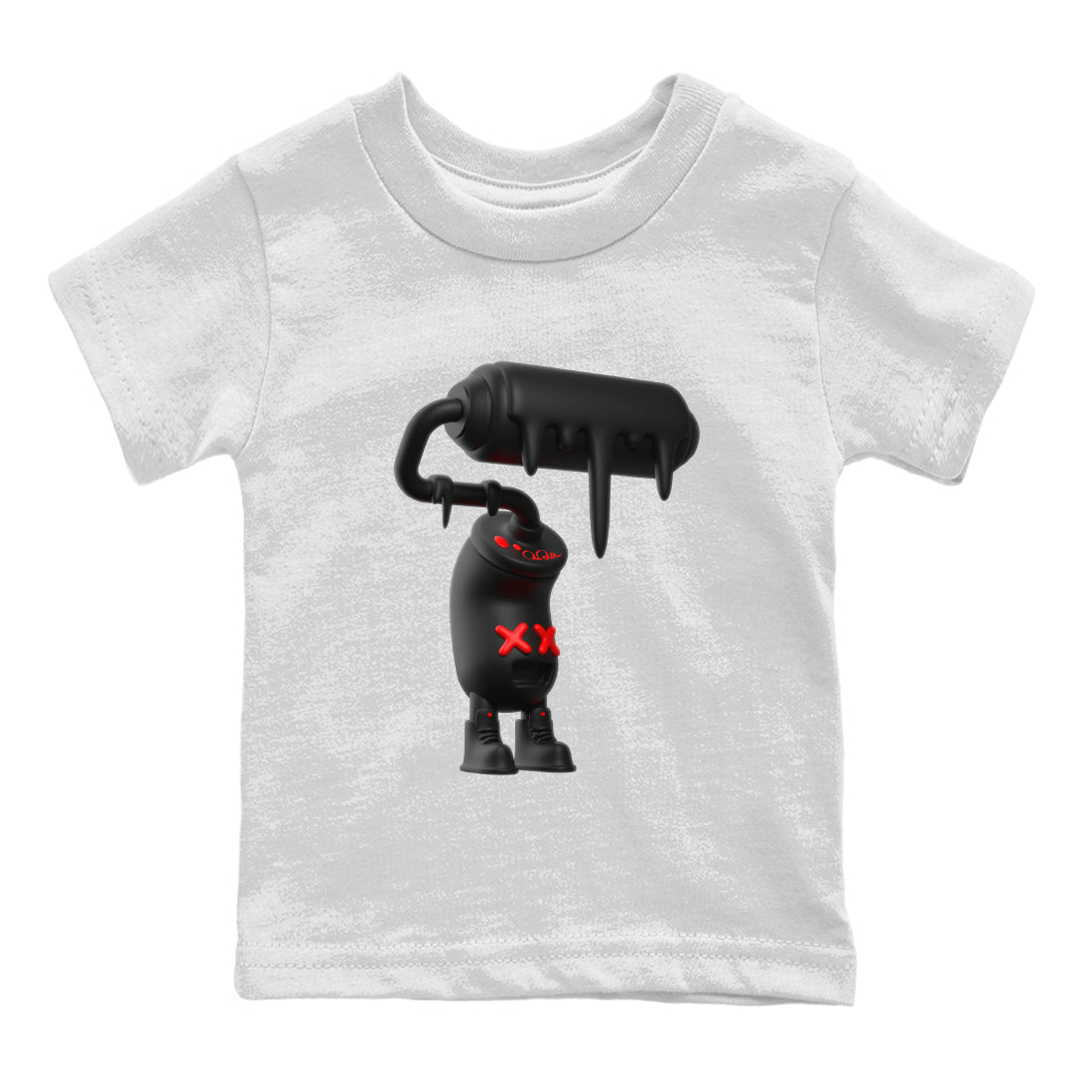 Yeezy 350 Bred shirt to match jordans 3D Paint Roller Streetwear Sneaker Shirt Adidas Yeezy Boost V2 350 Bred Drip Gear Zone Sneaker Matching Clothing Baby Toddler White 2 T-Shirt