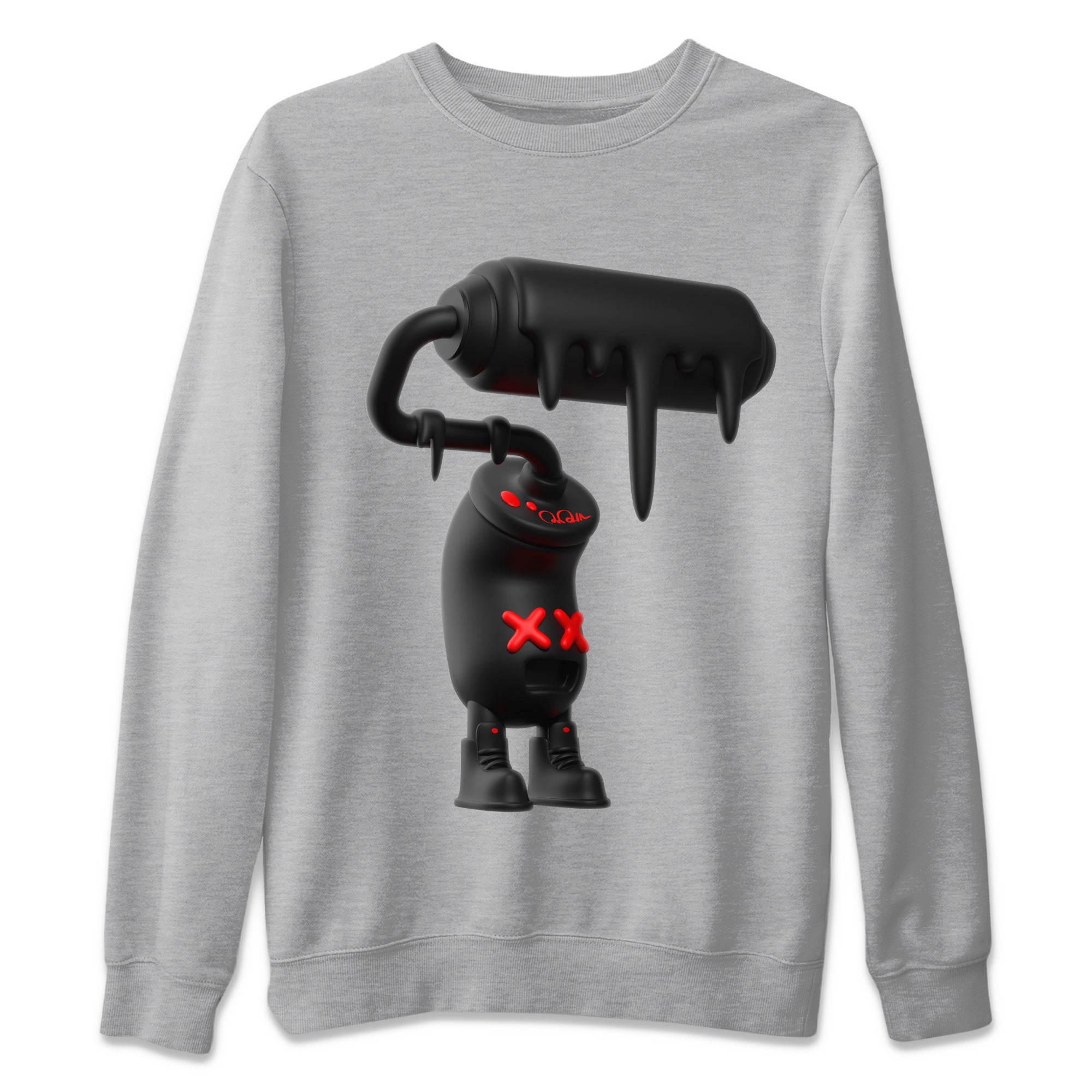 Yeezy 350 Bred shirt to match jordans 3D Paint Roller Streetwear Sneaker Shirt Adidas Yeezy Boost V2 350 Bred Drip Gear Zone Sneaker Matching Clothing Unisex Heather Grey 2 T-Shirt