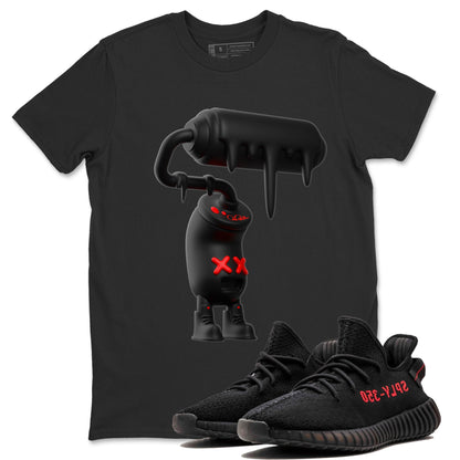 Yeezy 350 Bred shirt to match jordans 3D Paint Roller Streetwear Sneaker Shirt Adidas Yeezy Boost V2 350 Bred Drip Gear Zone Sneaker Matching Clothing Unisex Black 1 T-Shirt