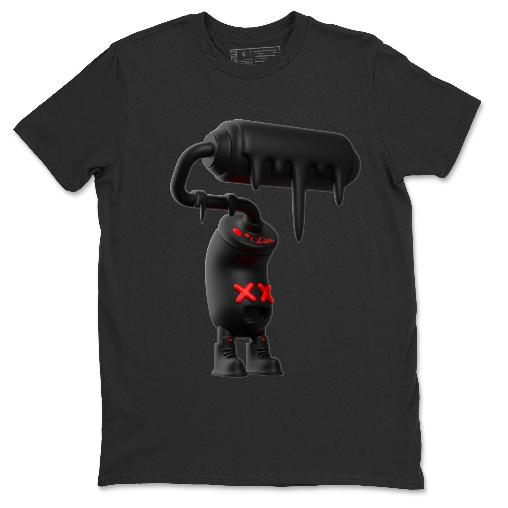 Yeezy 350 Bred shirt to match jordans 3D Paint Roller Streetwear Sneaker Shirt Adidas Yeezy Boost V2 350 Bred Drip Gear Zone Sneaker Matching Clothing Unisex Black 2 T-Shirt