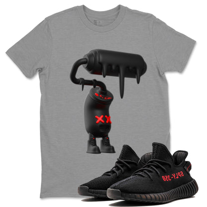 Yeezy 350 Bred shirt to match jordans 3D Paint Roller Streetwear Sneaker Shirt Adidas Yeezy Boost V2 350 Bred Drip Gear Zone Sneaker Matching Clothing Unisex Heather Grey 1 T-Shirt