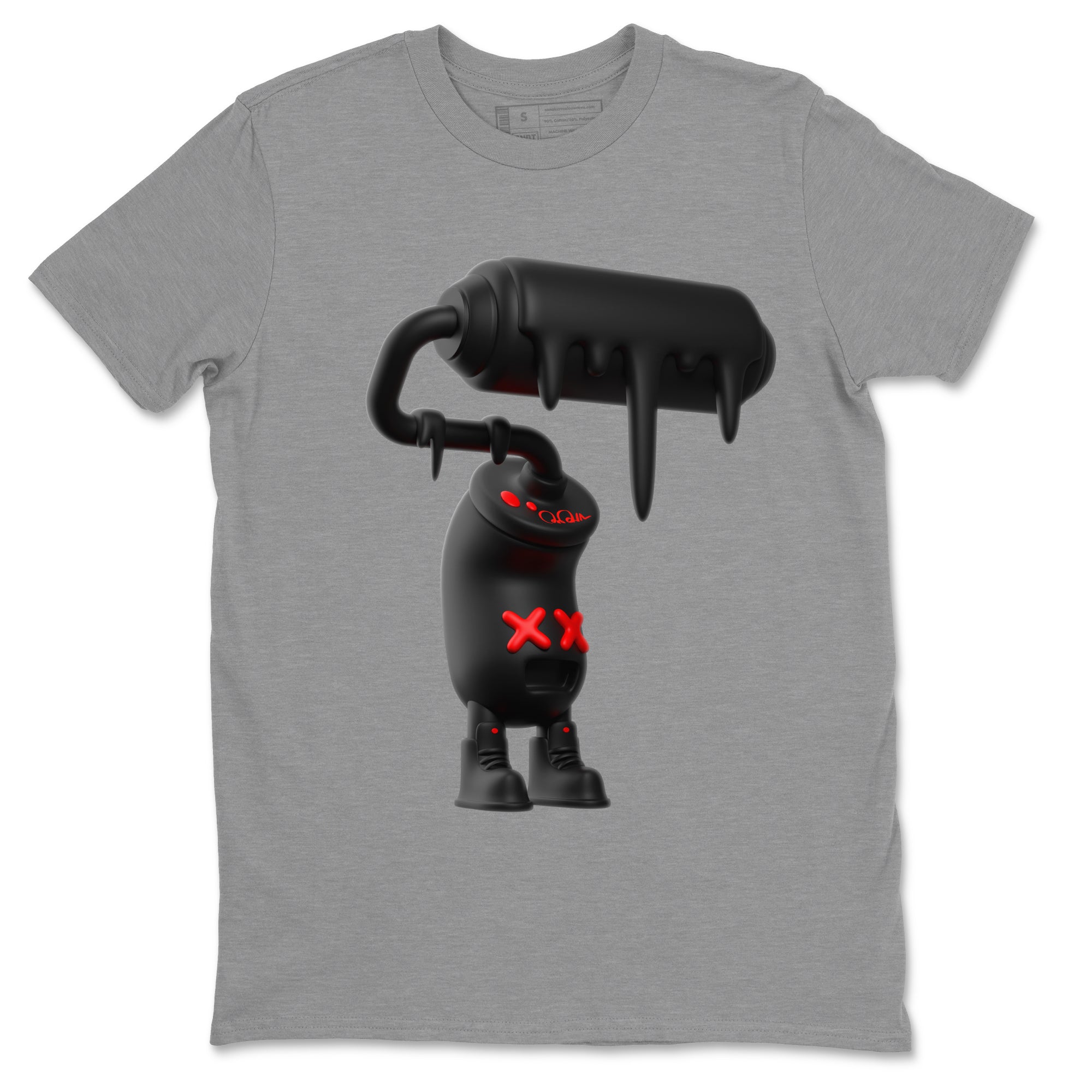 Yeezy 350 Bred shirt to match jordans 3D Paint Roller Streetwear Sneaker Shirt Adidas Yeezy Boost V2 350 Bred Drip Gear Zone Sneaker Matching Clothing Unisex Heather Grey 2 T-Shirt