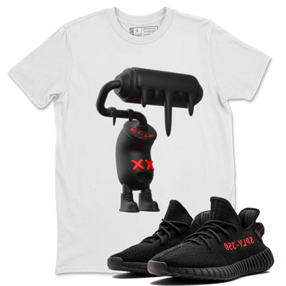 Yeezy 350 Bred shirt to match jordans 3D Paint Roller Streetwear Sneaker Shirt Adidas Yeezy Boost V2 350 Bred Drip Gear Zone Sneaker Matching Clothing Unisex White 1 T-Shirt