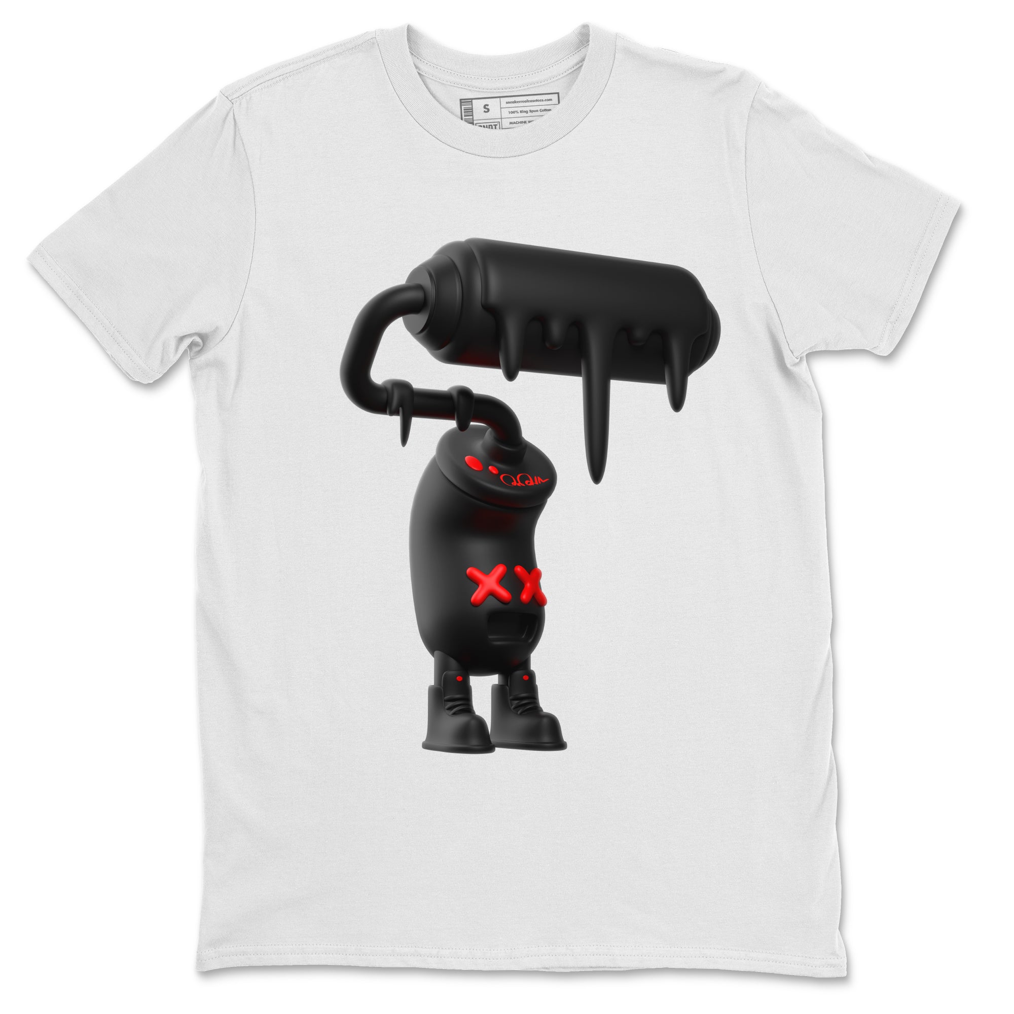 Yeezy 350 Bred shirt to match jordans 3D Paint Roller Streetwear Sneaker Shirt Adidas Yeezy Boost V2 350 Bred Drip Gear Zone Sneaker Matching Clothing Unisex White 2 T-Shirt