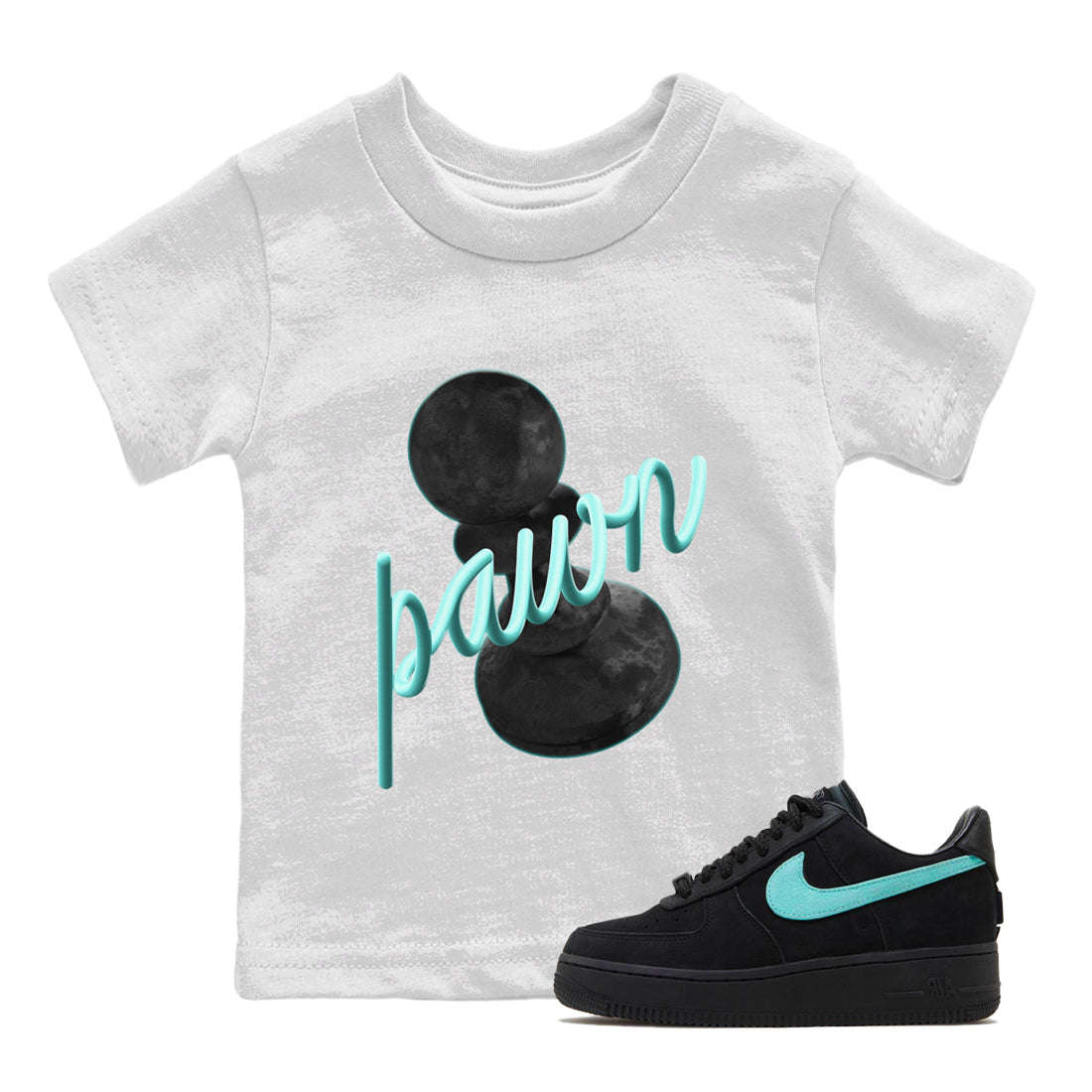 Air Force 1 Tiffany Shirt To Match Jordans 3D Pawn Sneaker Tees Nike Tiffany AF1Drip Gear Zone Sneaker Matching Clothing Kids Shirts White 1