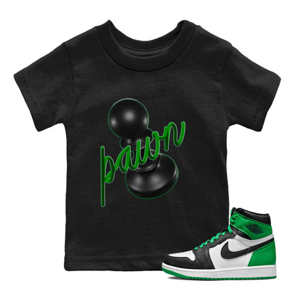 Air Jordan 1 Celtics Sneaker Match Tees 3D Pawn Streetwear Sneaker Shirt AJ1 High OG Lucky Green Sneaker Release Tees Kids Shirts Black 1