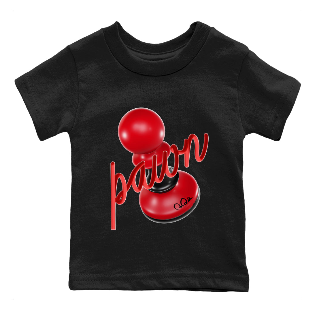 Air Jordan 1 Satin Bred Sneaker Match Tees 3D Pawn Streetwear Sneaker Shirt AJ1 Satin Bred Sneaker Release Tees Kids Shirts Black 2