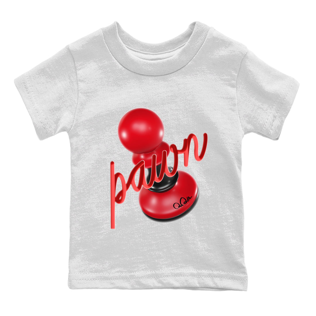 Air Jordan 1 Satin Bred Sneaker Match Tees 3D Pawn Streetwear Sneaker Shirt AJ1 Satin Bred Sneaker Release Tees Kids Shirts White 2